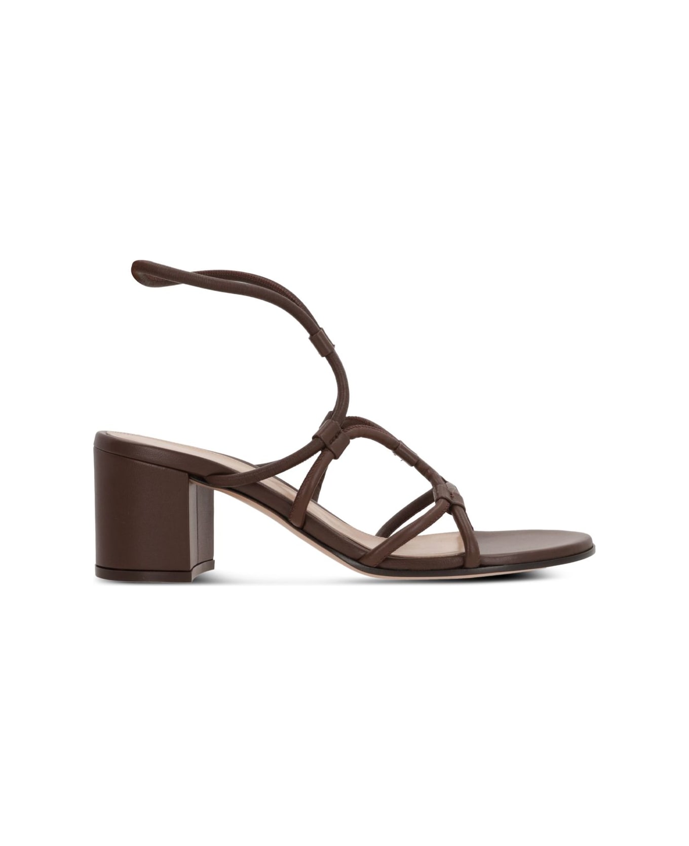 Gianvito Rossi Leather Heel Sandals - Brown