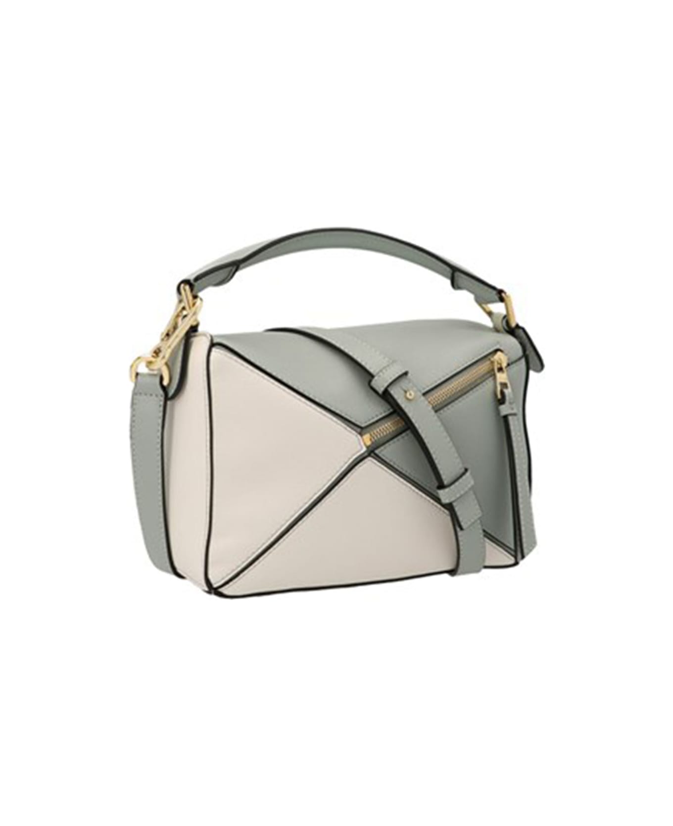 Loewe Puzzle Small Bag - ASH GREY-MARBLE GREEN