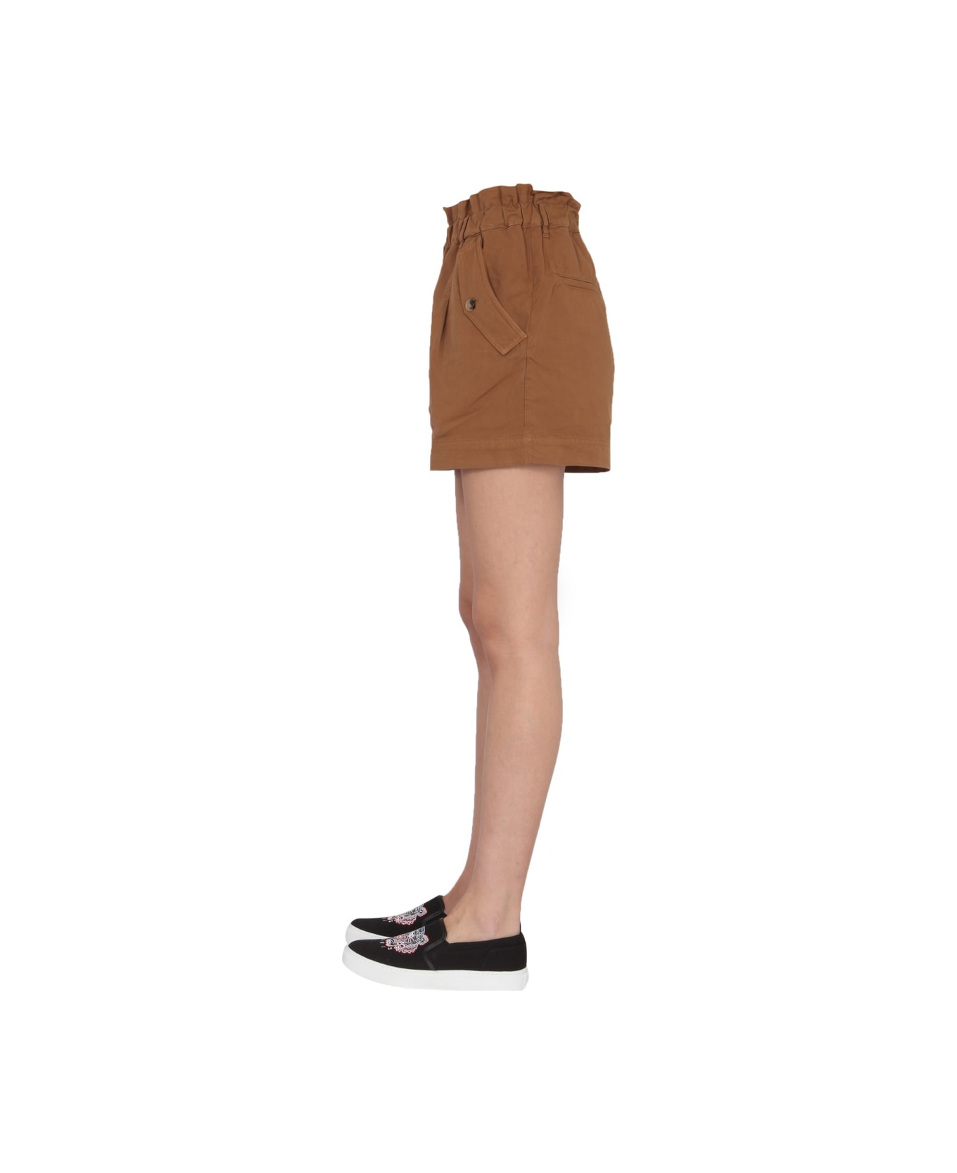Kenzo Cotton Bermuda With Wrapped Waist - BROWN ショートパンツ