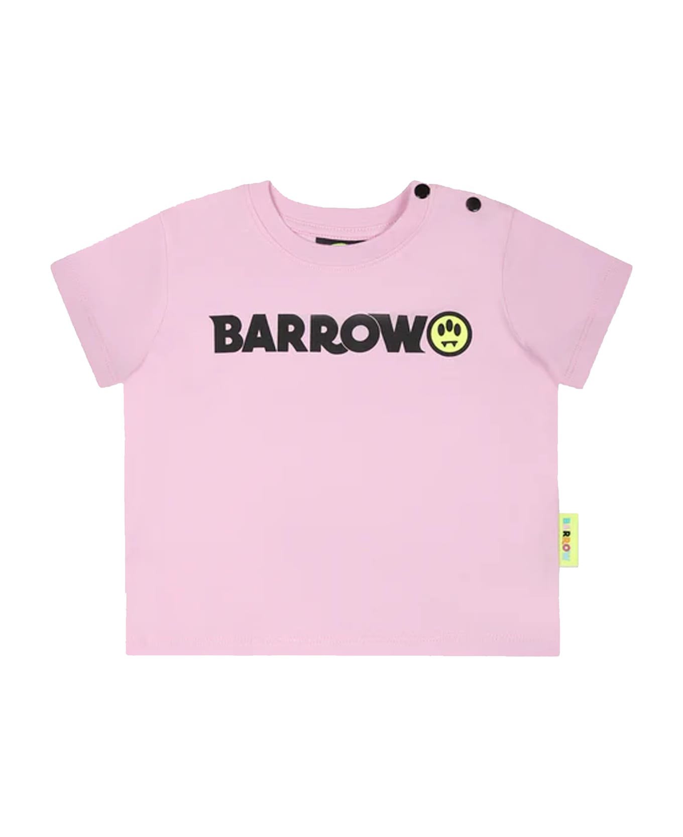 Barrow Pink T-shirt For Baby Girl With Logo - Pink