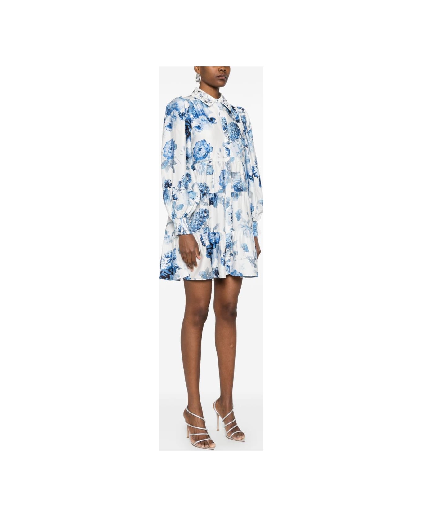 Alice + Olivia Junia Printed Mini Dress - Clear Blue