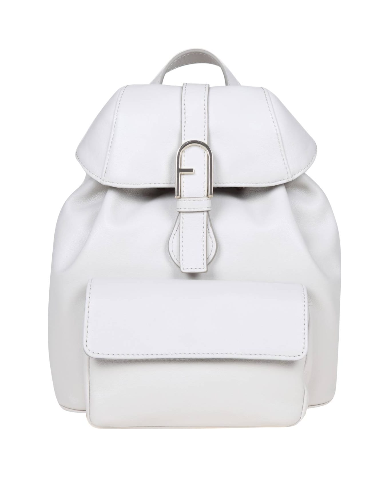 Furla Flow S Marshmallow Color Leather Backpack - Marshmallow