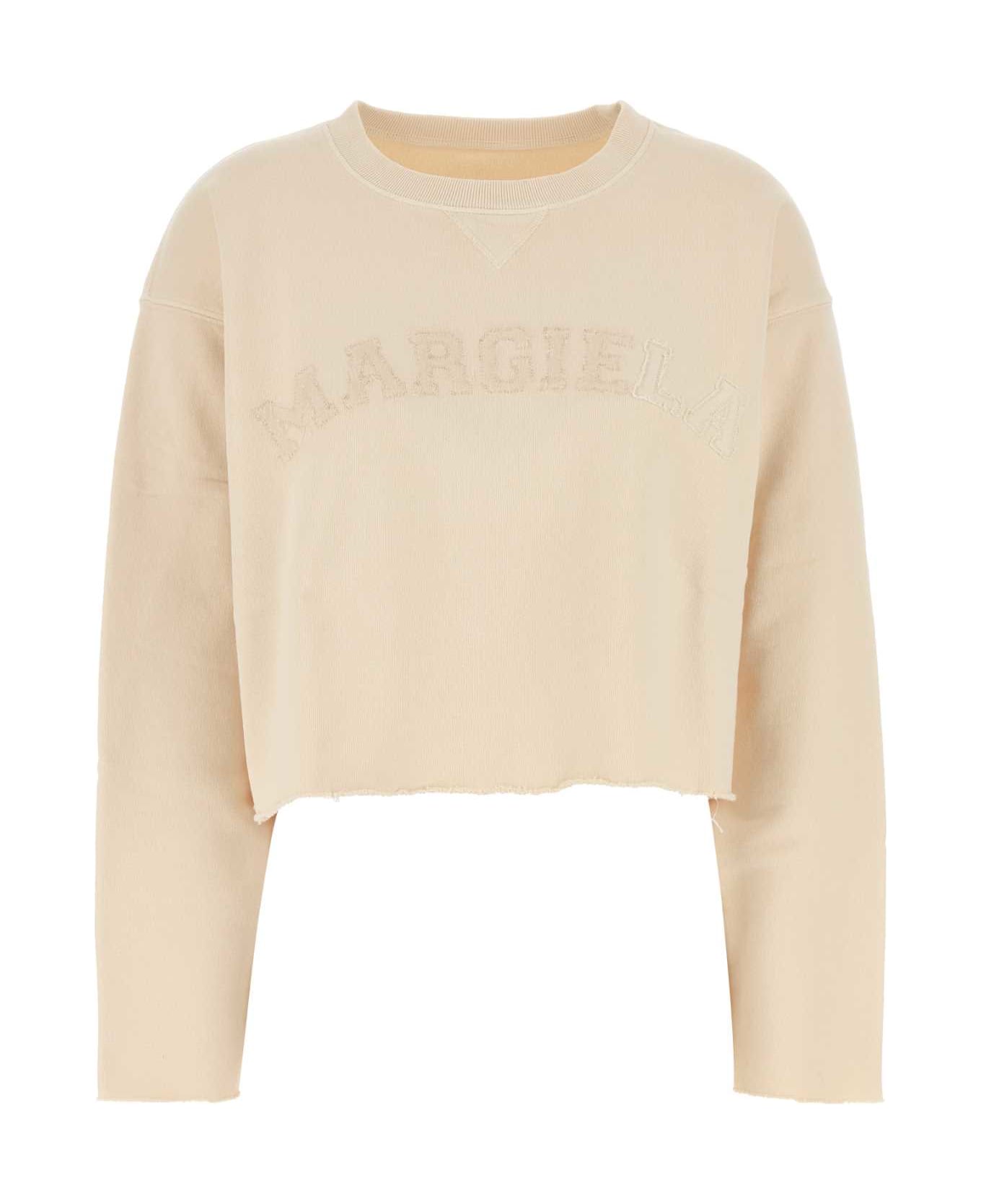 Maison Margiela Cream Cotton Sweatshirt - BEIGE