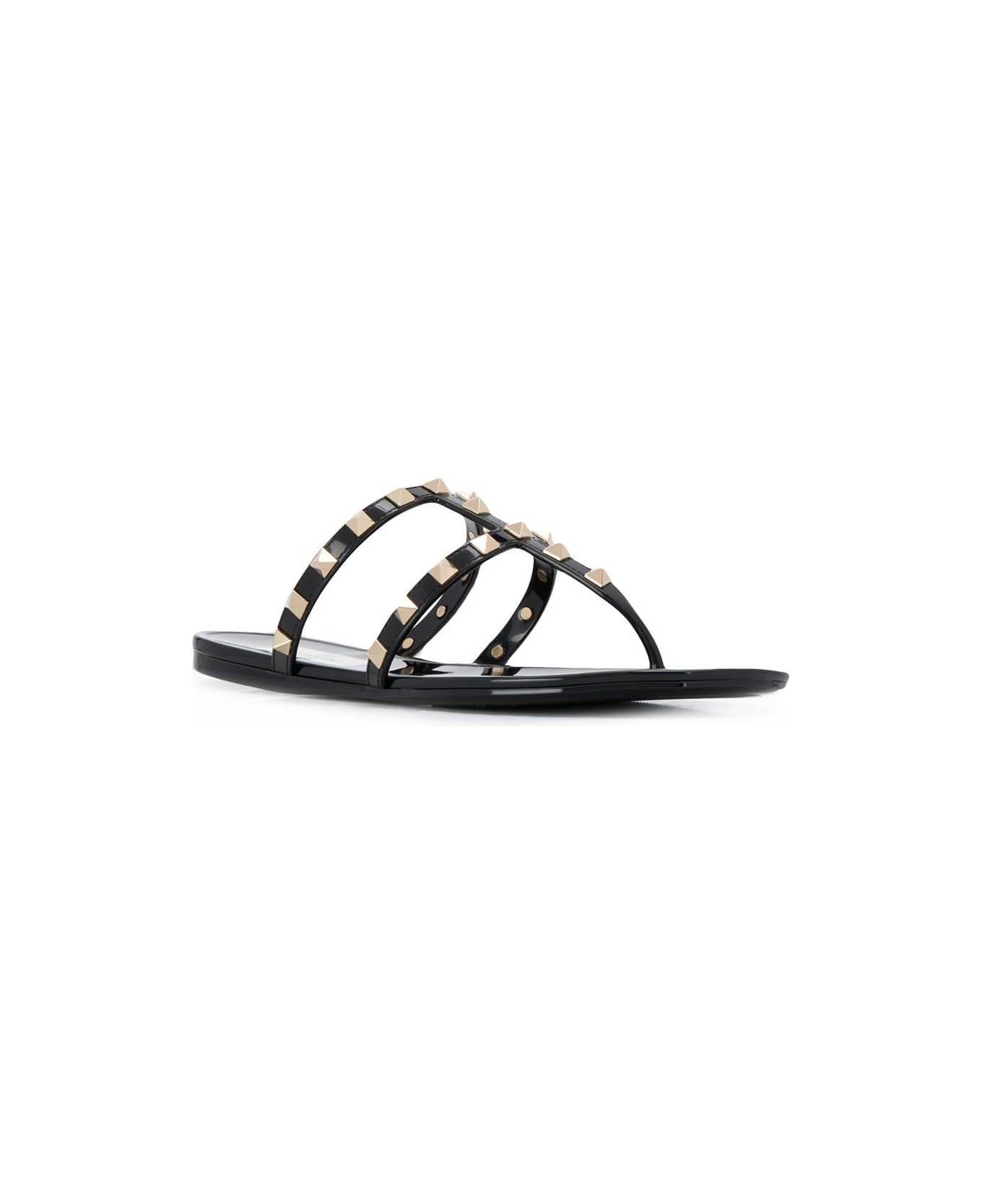 Valentino Garavani Summer Rockstud Thong Sandals - Black