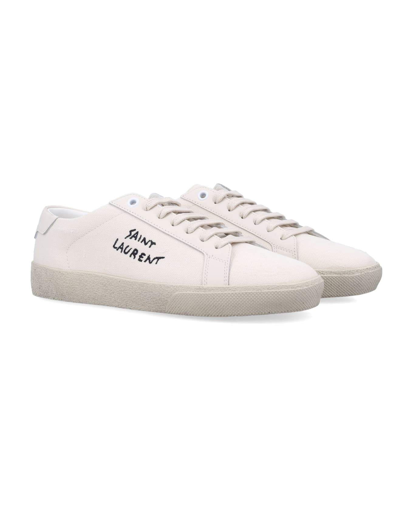 Saint Laurent Court Classic Sl/06 Woman
s Sneakers In Canvas - CREAM