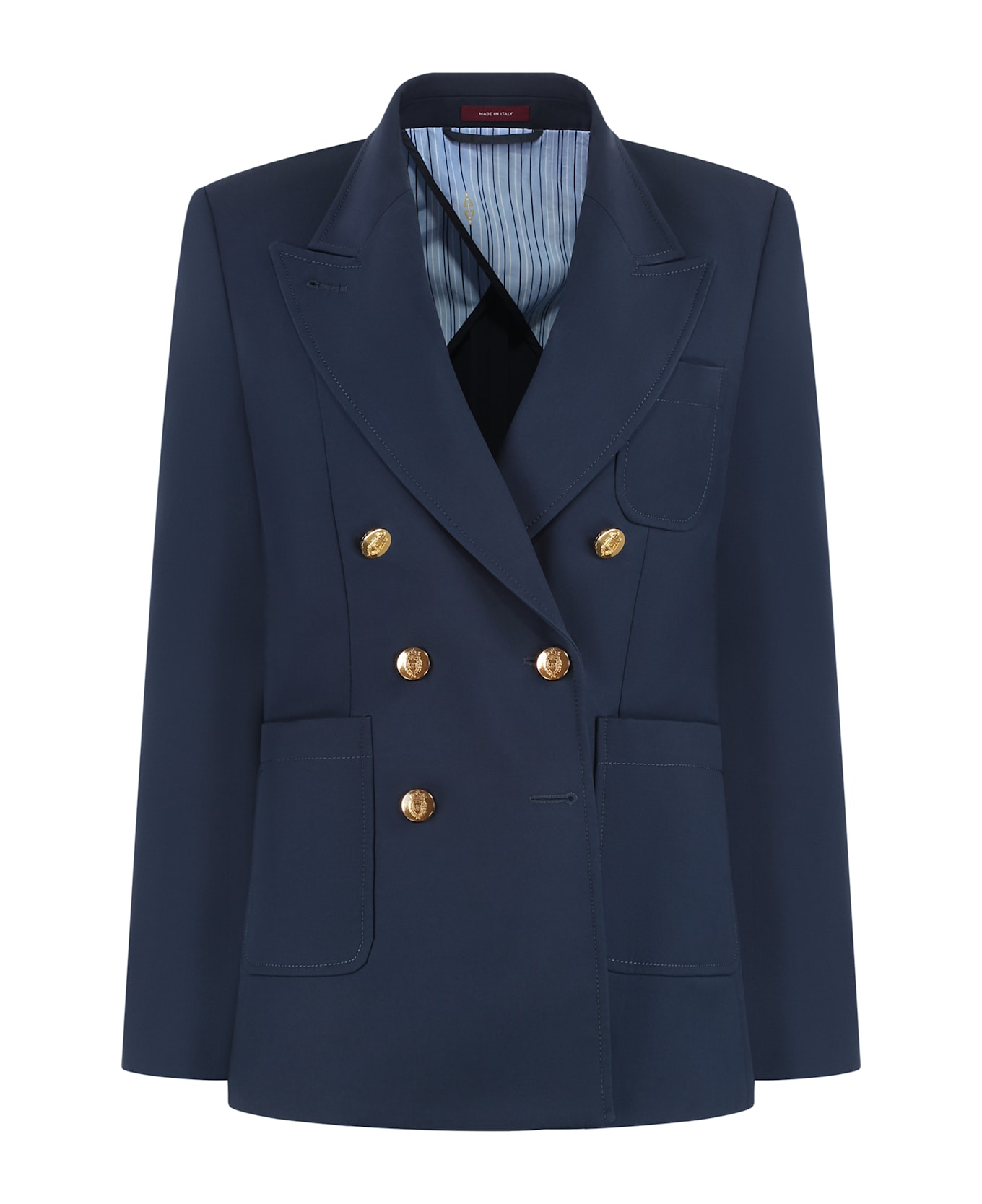 Gucci Cotton Double-breasted Blazer - blue