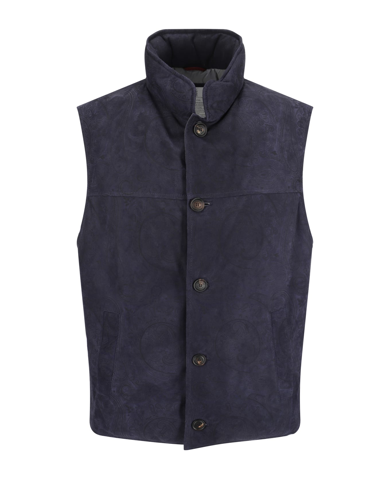 Brunello Cucinelli Leather Vest - Prussia+grigio Medio