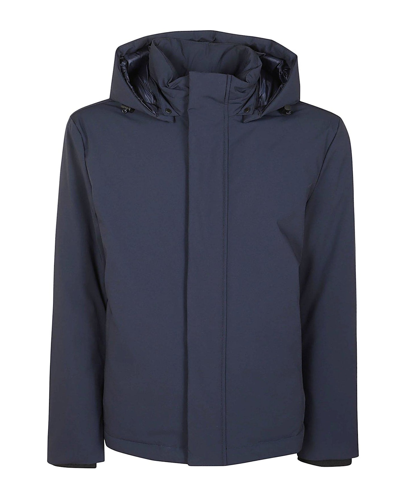 Woolrich Padded Detachable Hooded Jacket - Melton Blue ジャケット