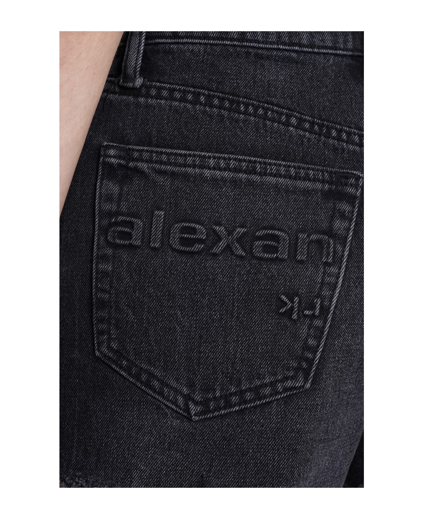 Alexander Wang Black Denim Shorts - GREYAGED