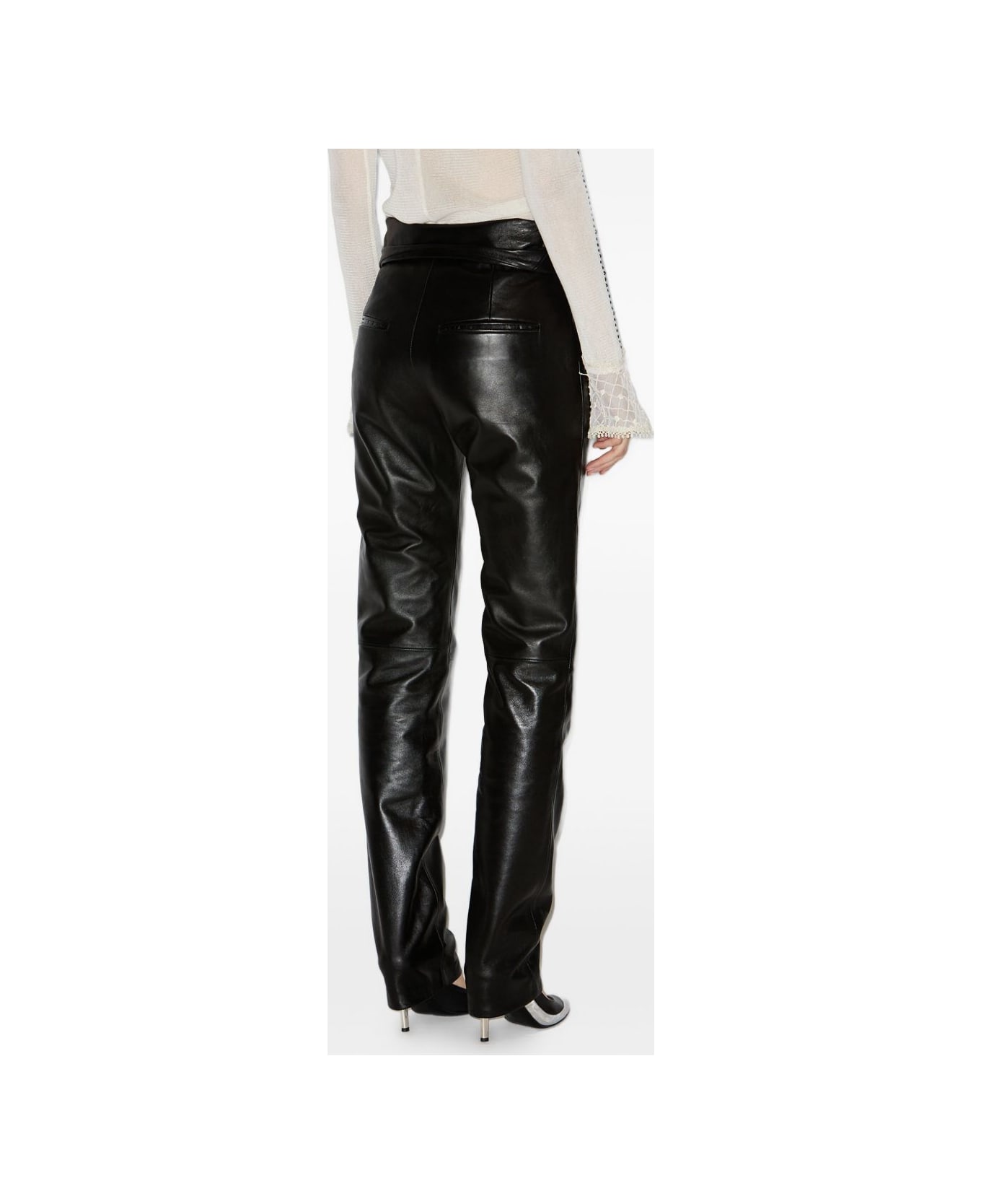 Isabel Marant Chazia Leather Trousers - Black