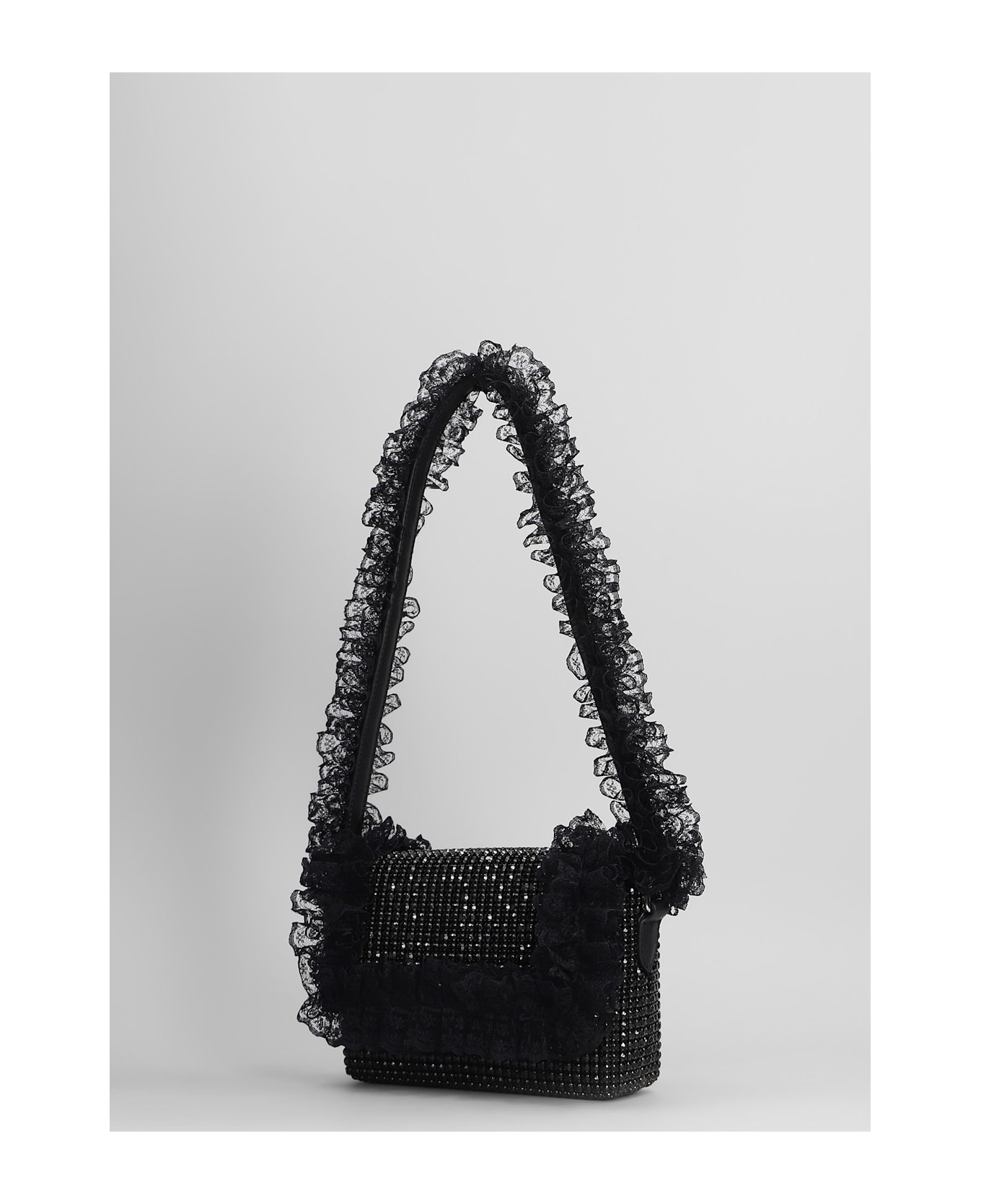 self-portrait Shoulder Bag In Black Polyester - black