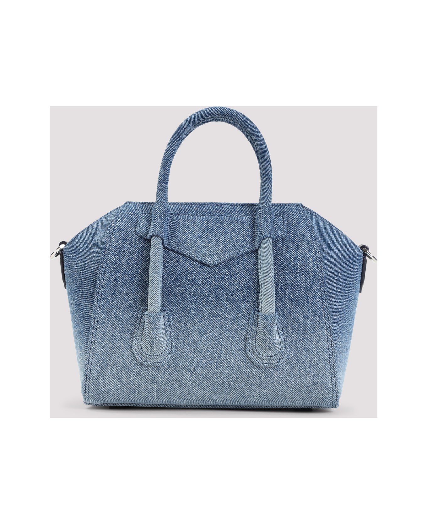 Givenchy Denim Mini Antigona Lock Handbag - MEDIUMBLUE