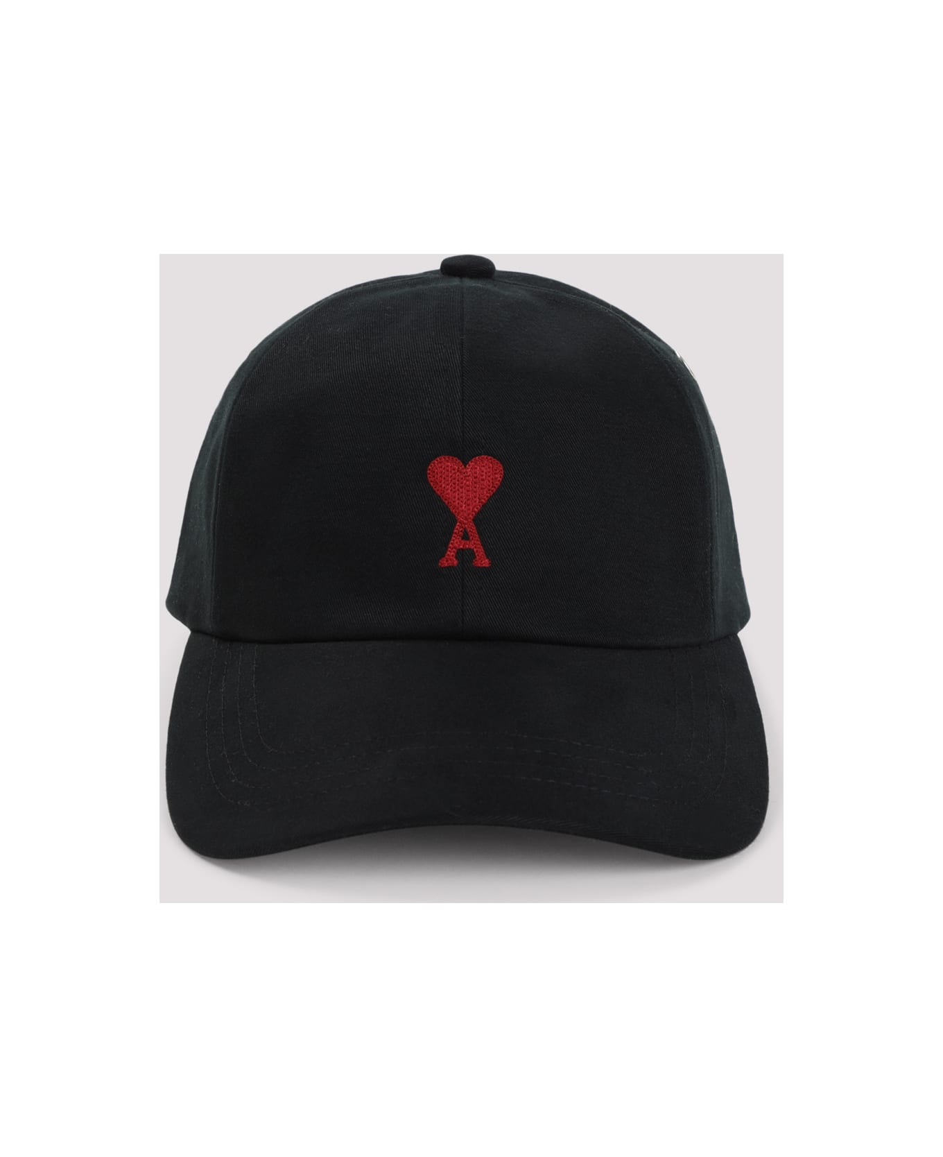 Ami Alexandre Mattiussi Red Adc Embroidery Hat - Black