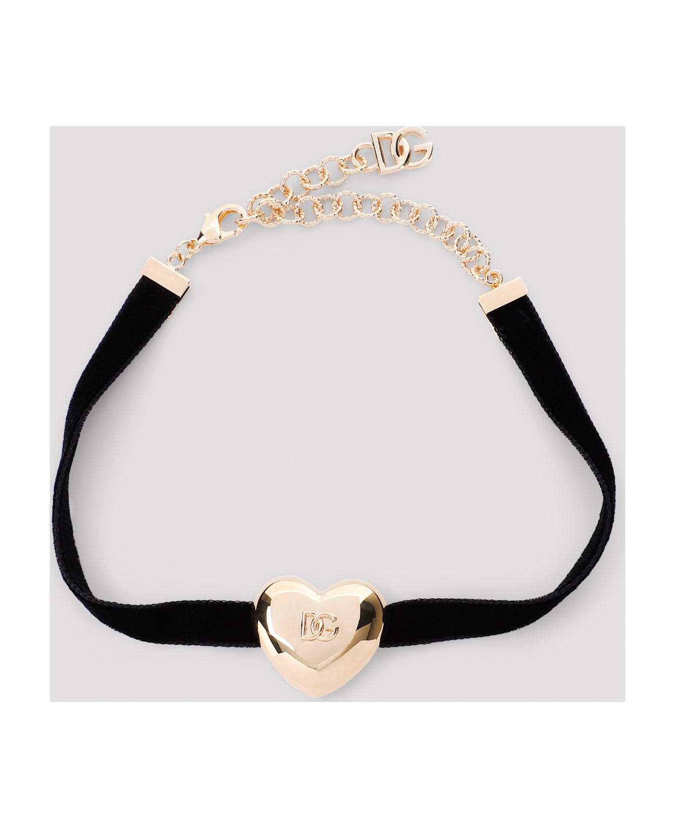 Dolce & Gabbana Heart Velvet Choker - Nero Oro