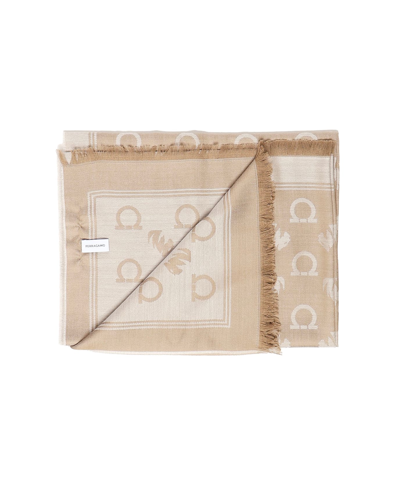 Ferragamo Gancini Square Stole - Beige
