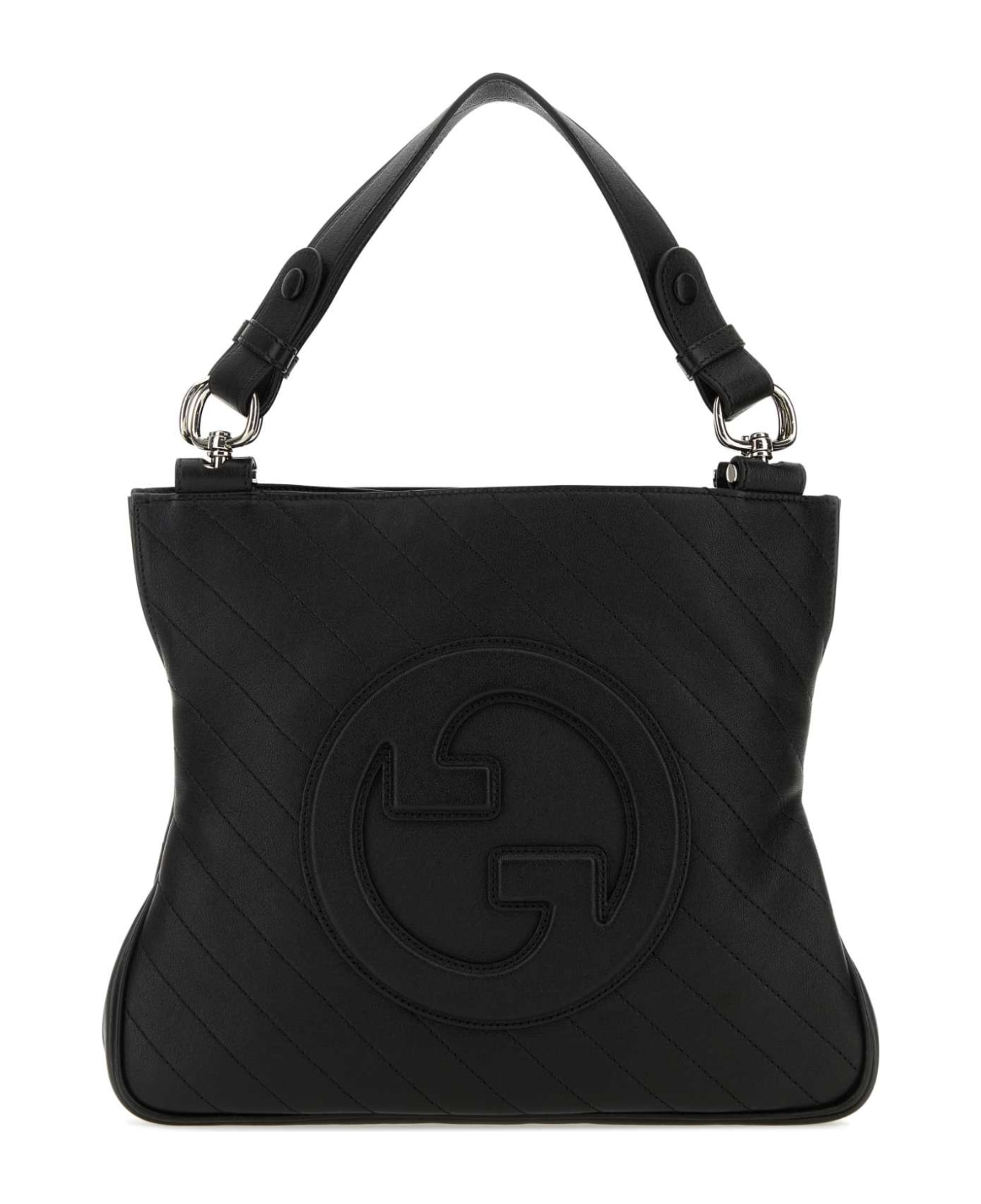 Gucci Black Leather Small Gucci Blondie Shopping Bag - Black