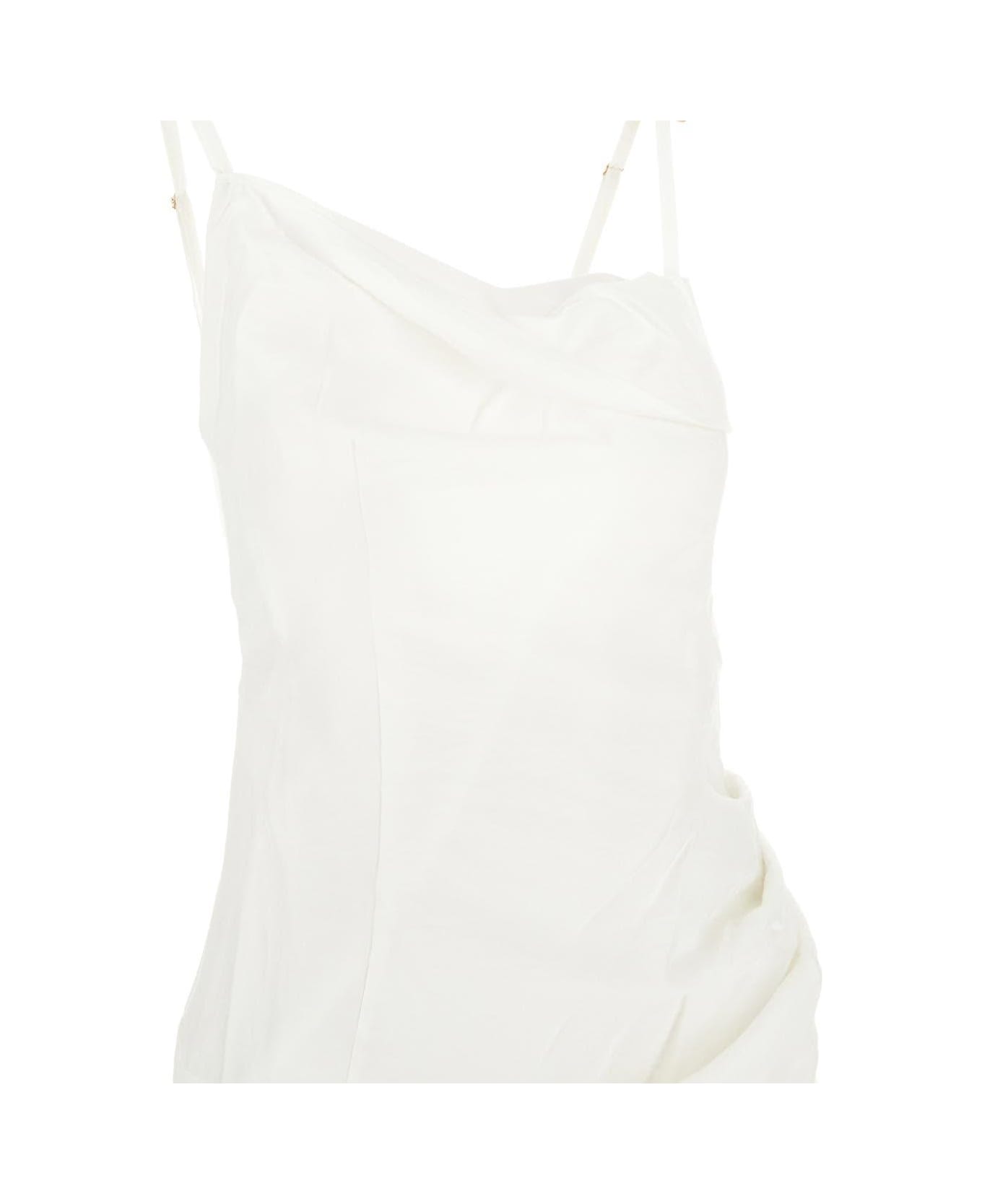Jacquemus Asymmetric Midi Dress - WHITE
