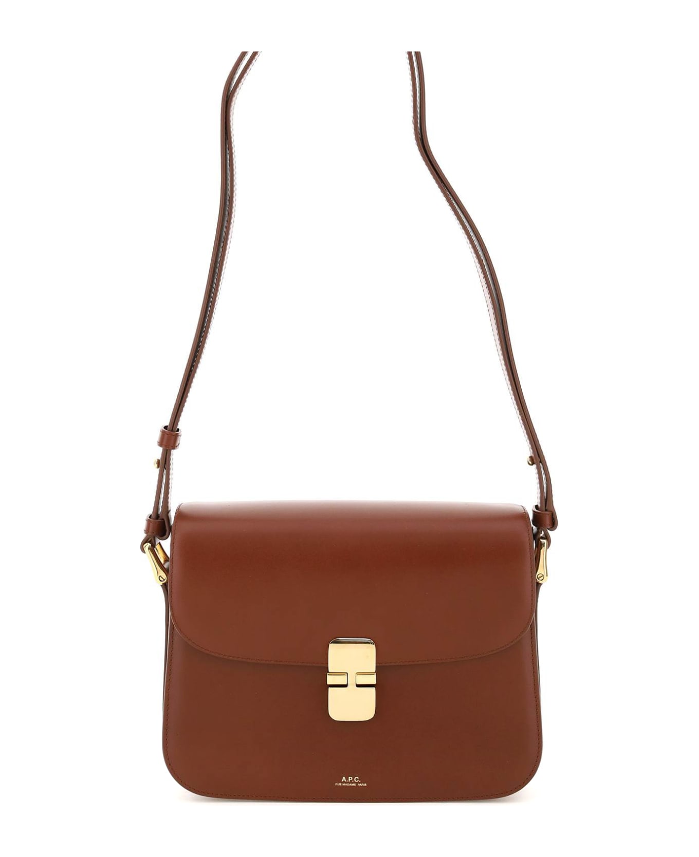 A.P.C. Grace Foldover Shoulder Bag - Brown