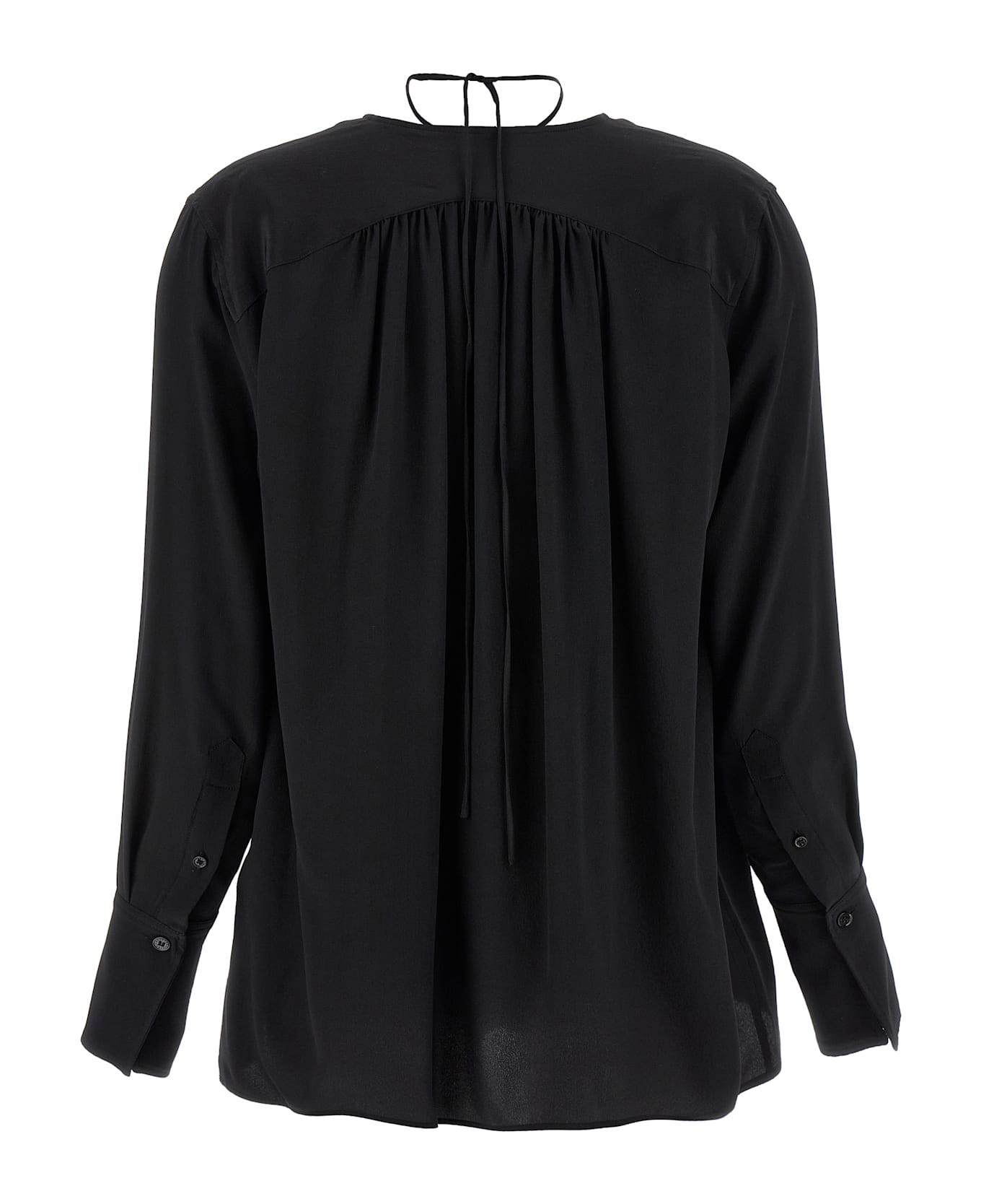 Victoria Beckham 
gather Detail Tie
 Blouse - Black  