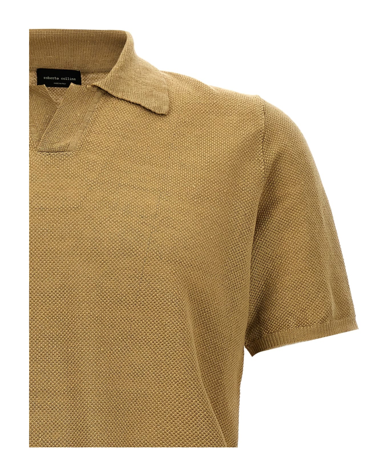 Roberto Collina Knitted Polo Shirt - Beige ポロシャツ