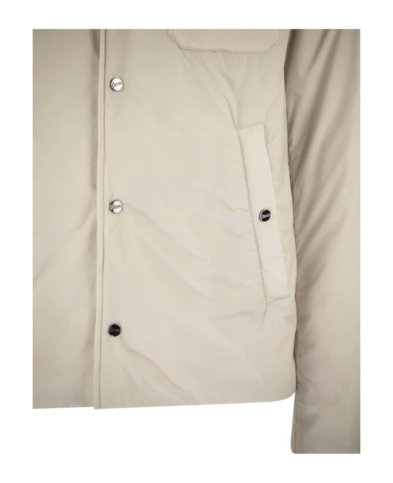 Herno Shirt-cut Jacket In Ecoage - Light Beige