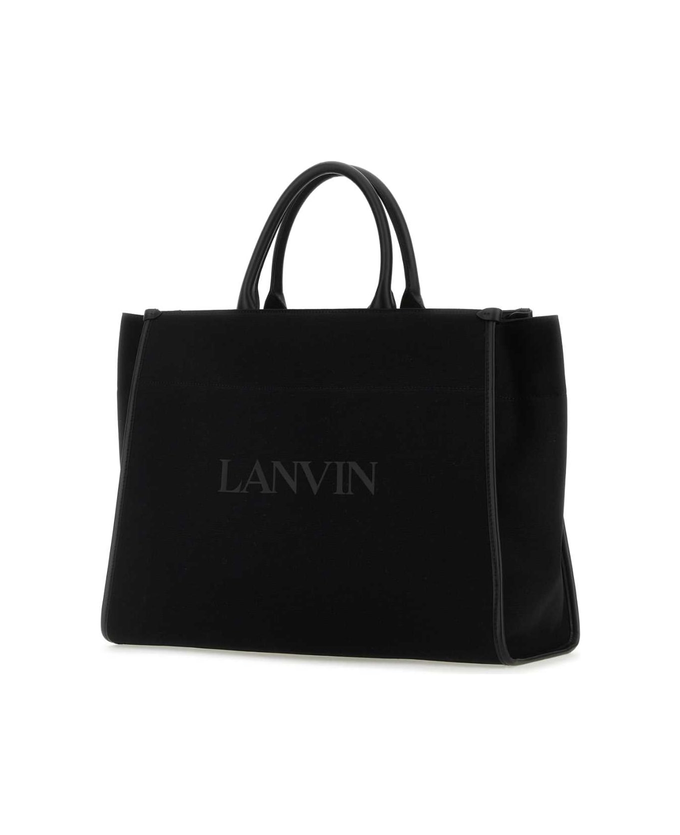 Lanvin Black Canvas Mm Shopping Bag - Black