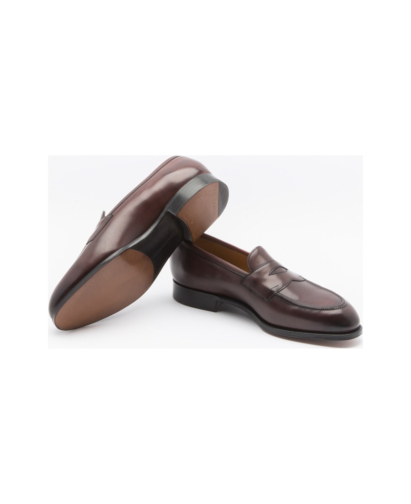 Edward Green Piccadilly Burgundy Antique Calf Penny Loafer - Bordeaux