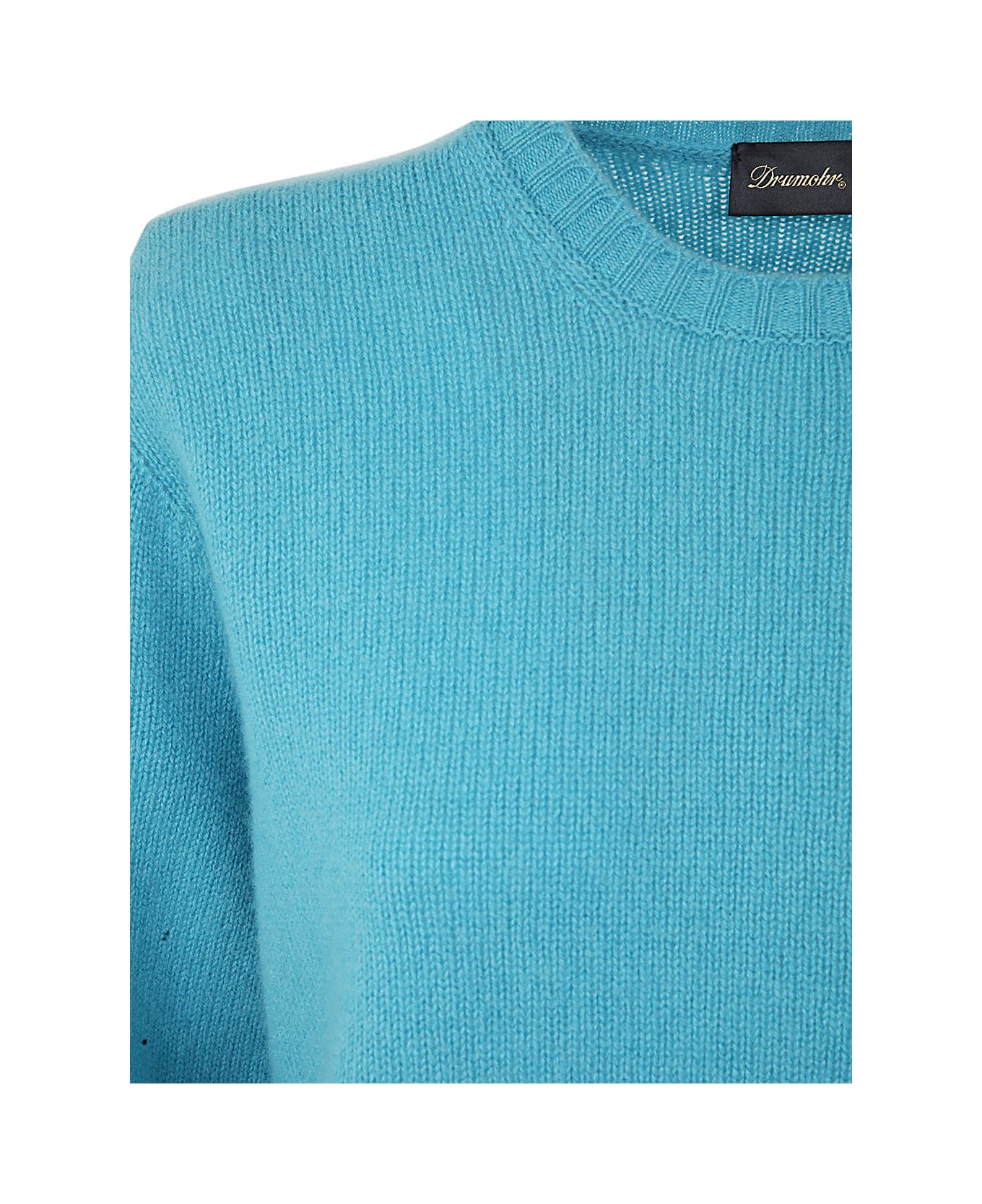 Drumohr Long Sleeve Crew Neck Sweater - Light Blue ニットウェア