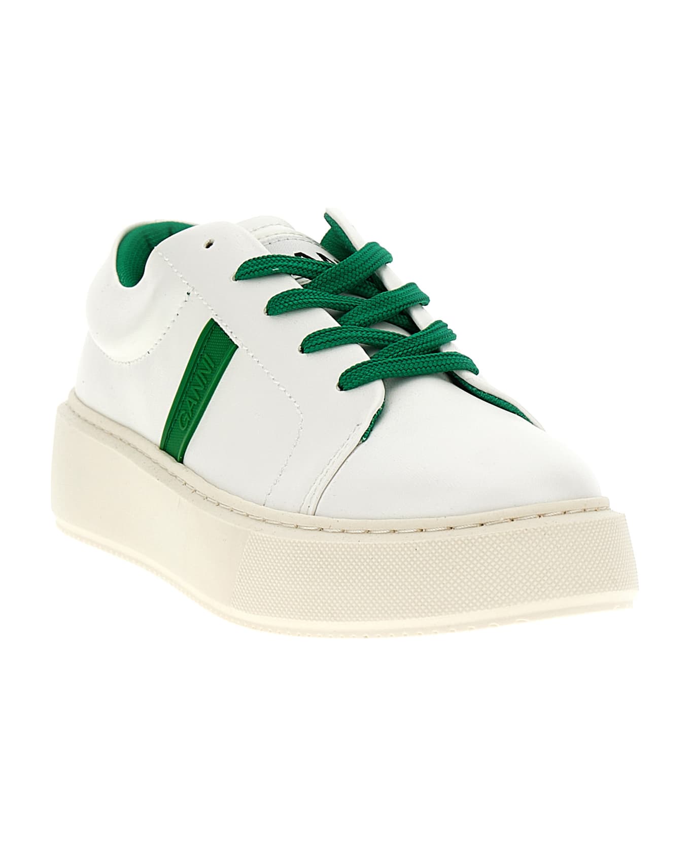 Ganni Logo Sneakers - Green