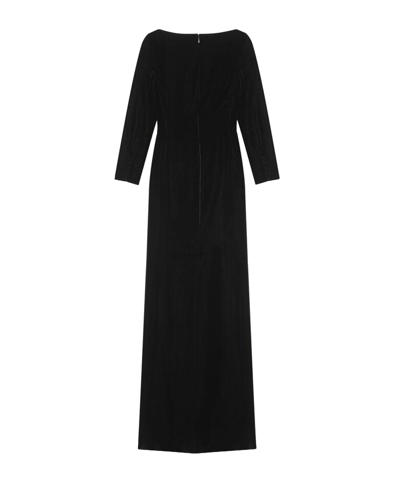 Saint Laurent Velvet Long Dress - Black