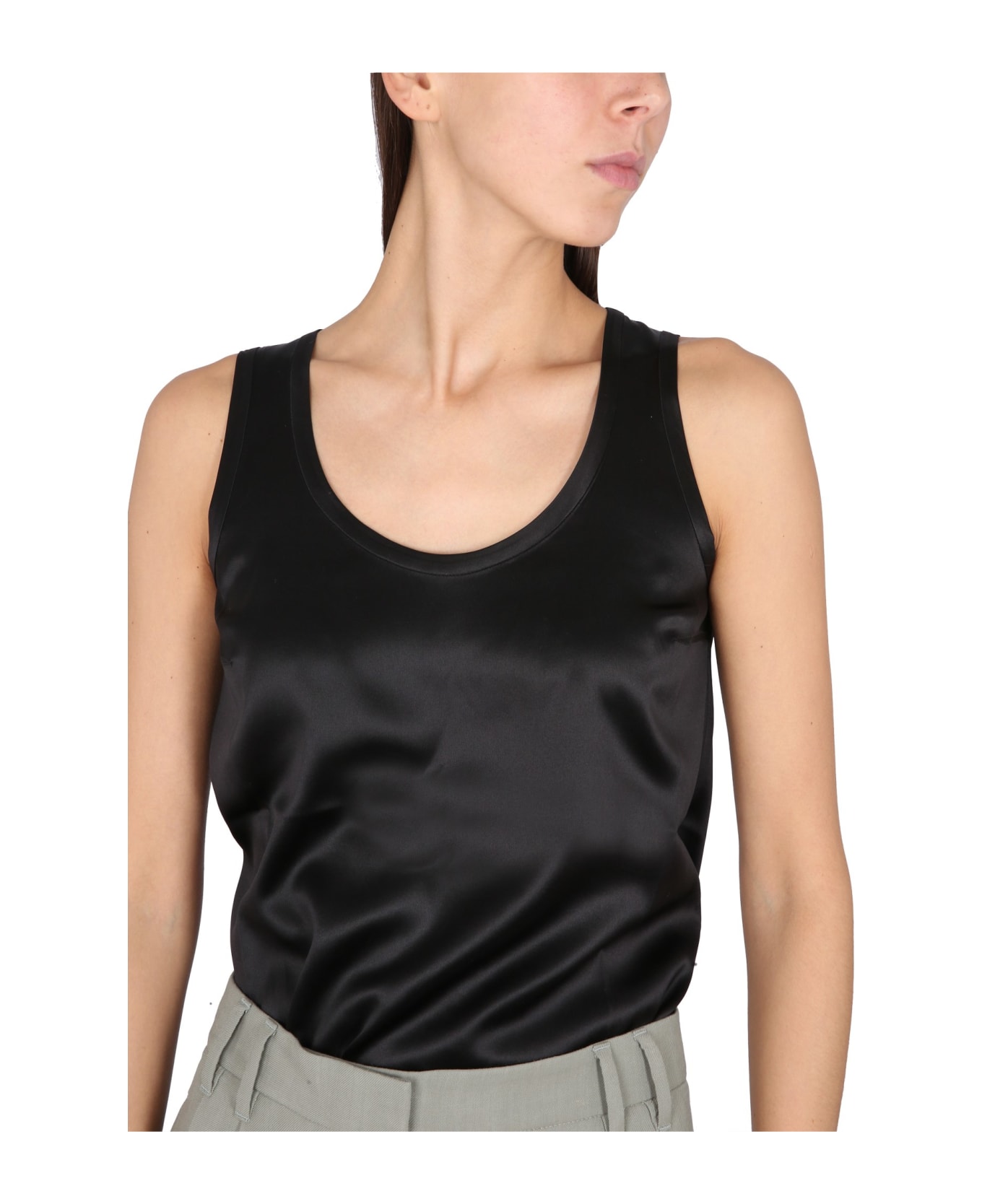 Brunello Cucinelli Silk Top - Black