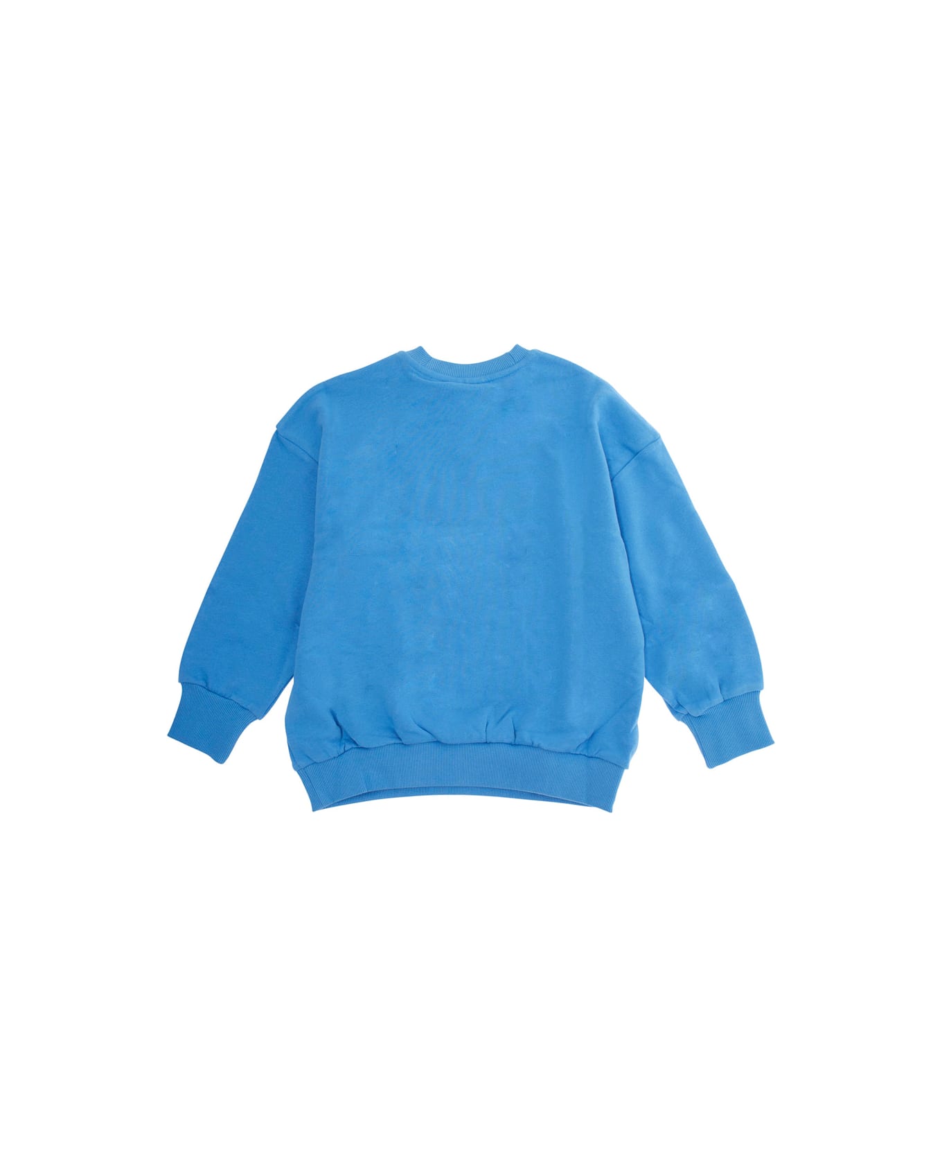 Mini Rodini Light Blue Crewneck Sweatshirt With Print On The Front In Cotton Baby - Light blue
