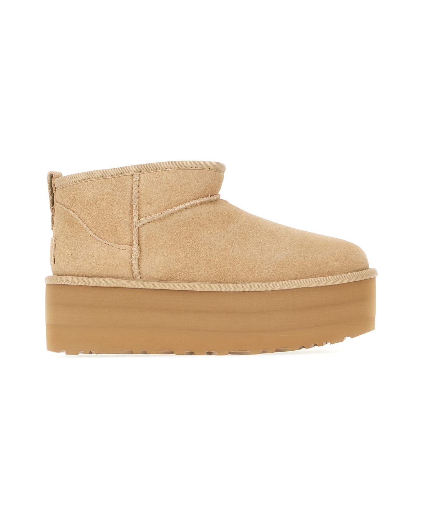 UGG Beige Suede Classic Ultra Mini Ankle Boots - SAND