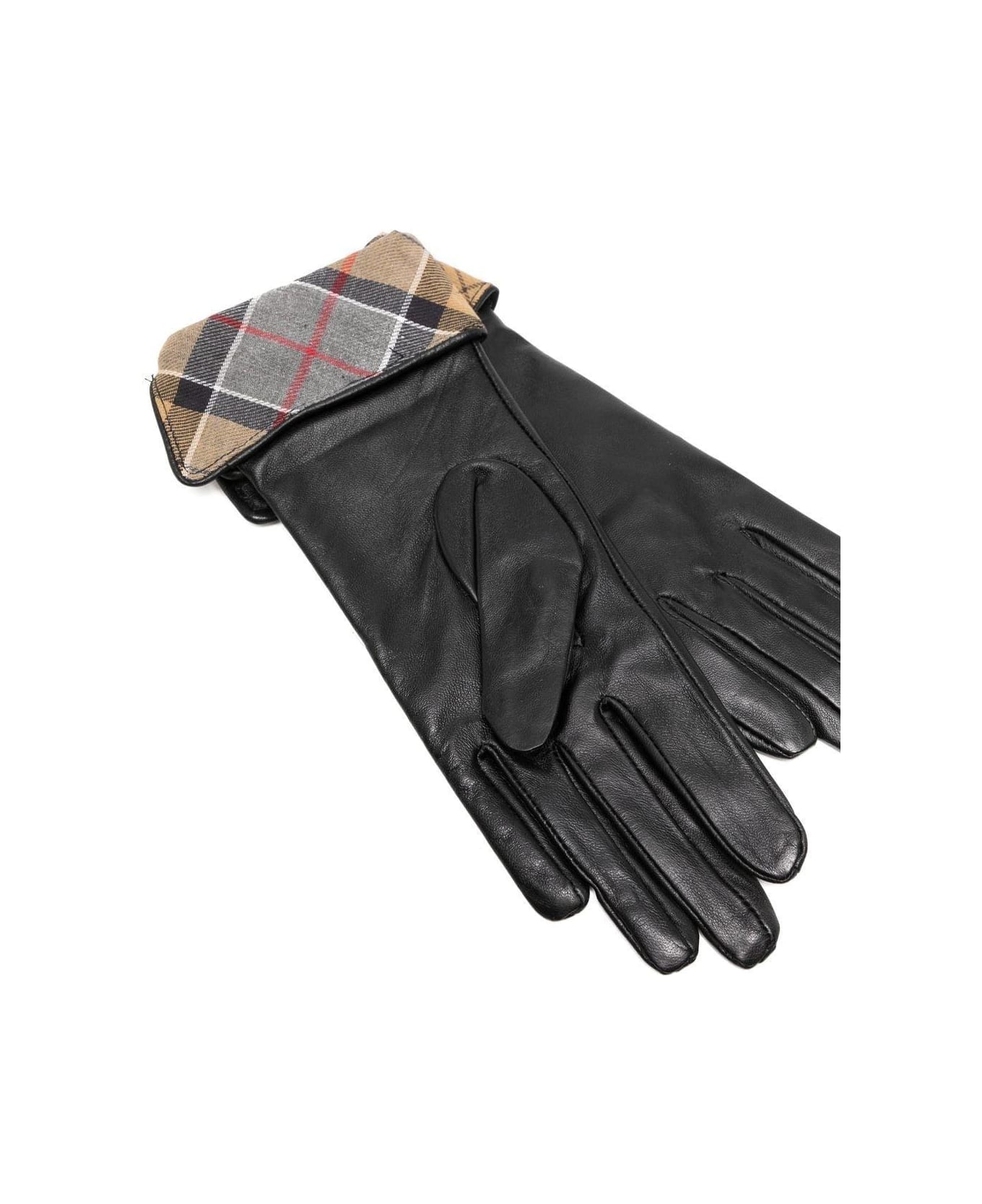 Barbour Jane Checked Detail Gloves - Black