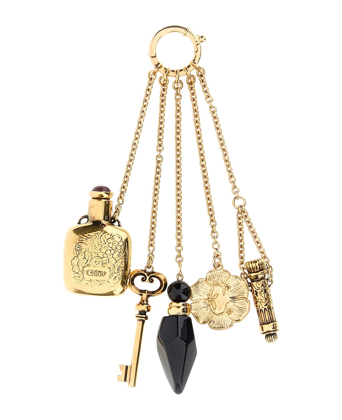 Chloé Gold Metal Charm - GOLDANDBLACK