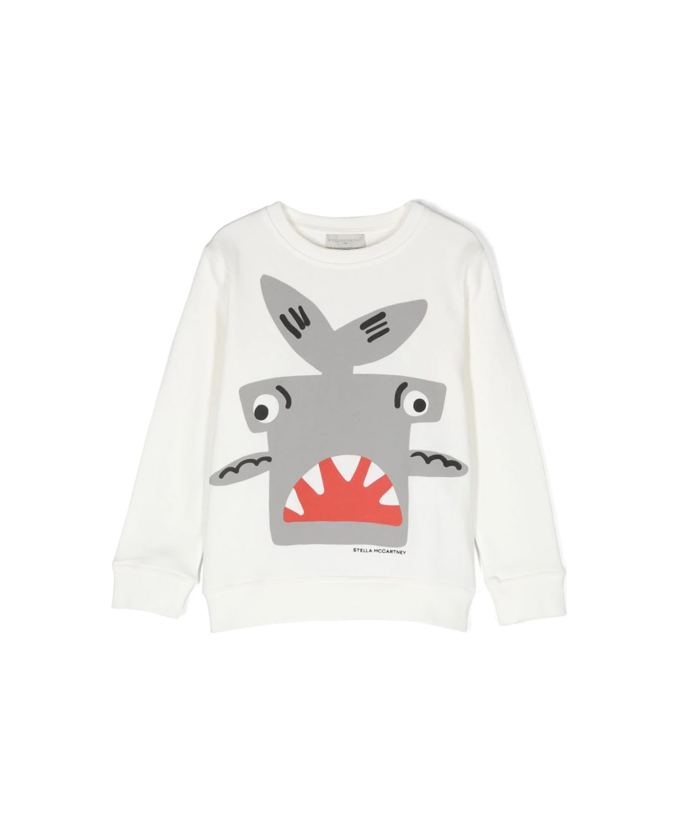 Stella McCartney Kids Ivory Sweatshirt With Shark Motif - White