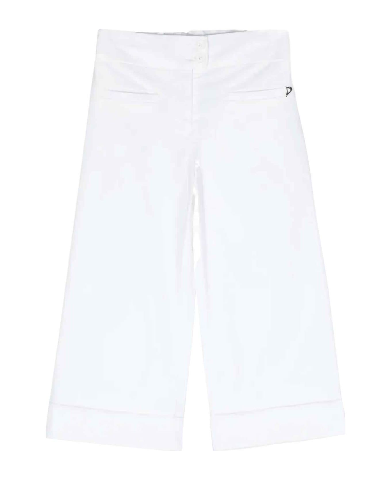 Dondup White Trousers waisted Girl - Bianco