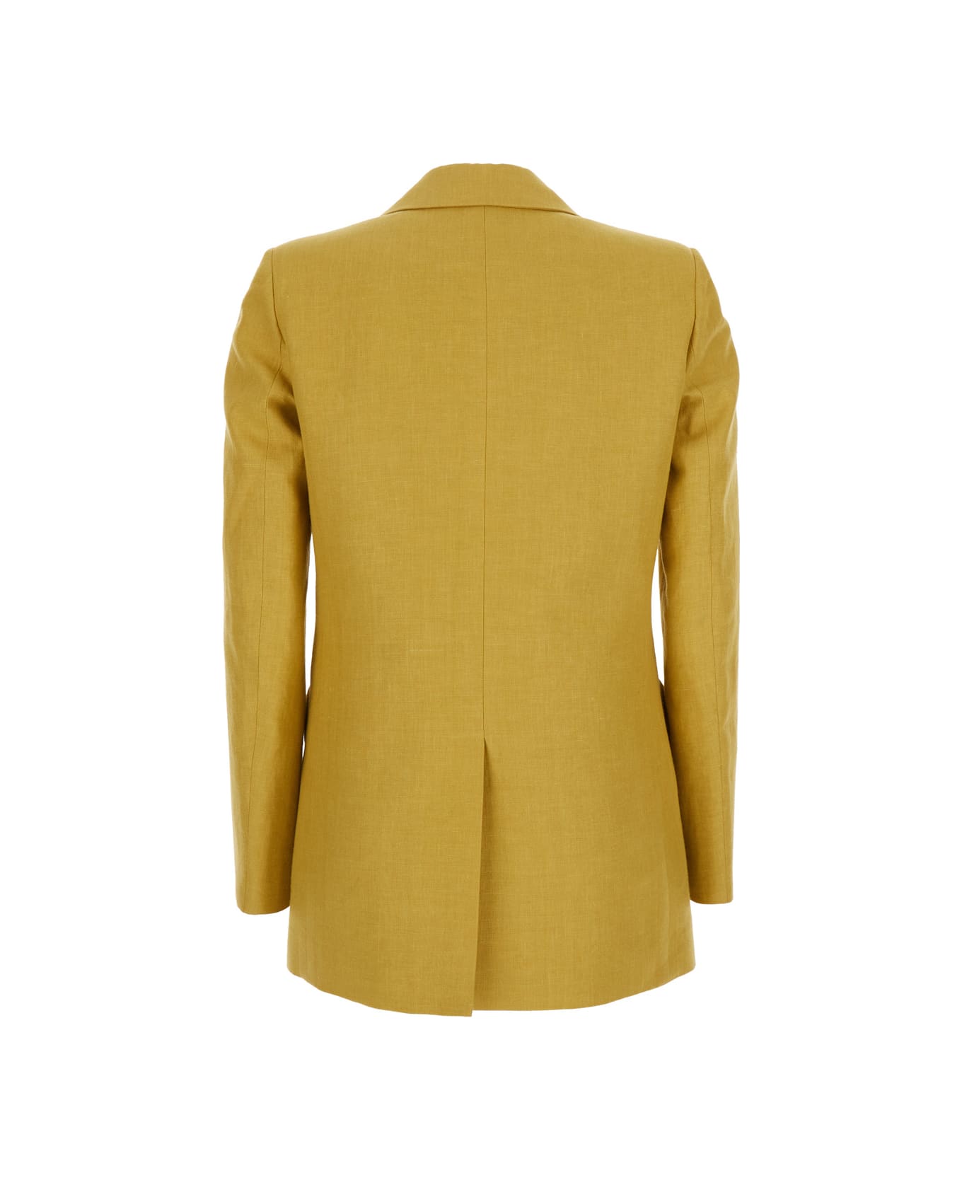 Blazé Milano 
midday Sun
 Yellow Double-breasted Jacket With Peak Revers In Linen Woman - Yellow