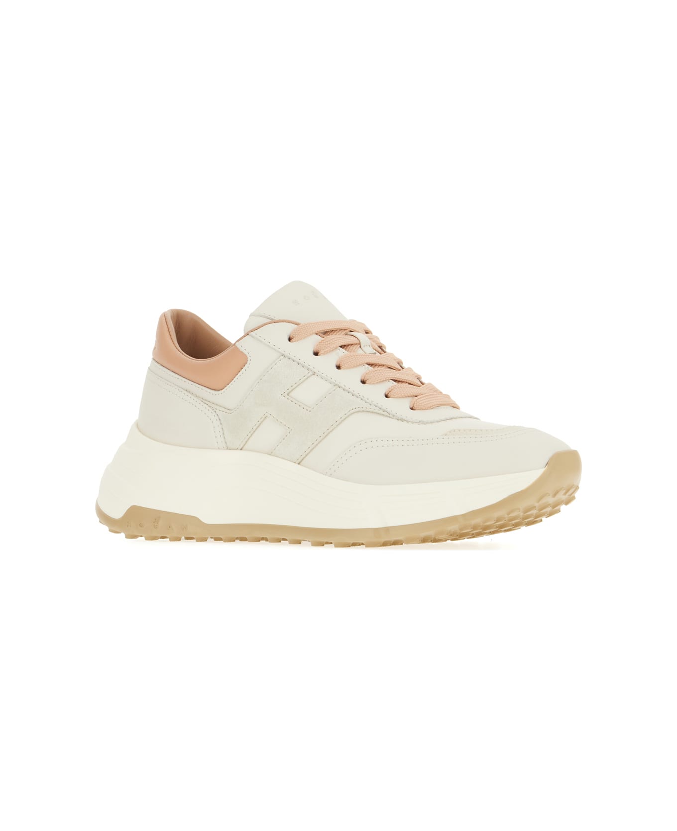 Hogan Multicolor Leather And Suede H669 Sneakers - GRIGIO ROSA