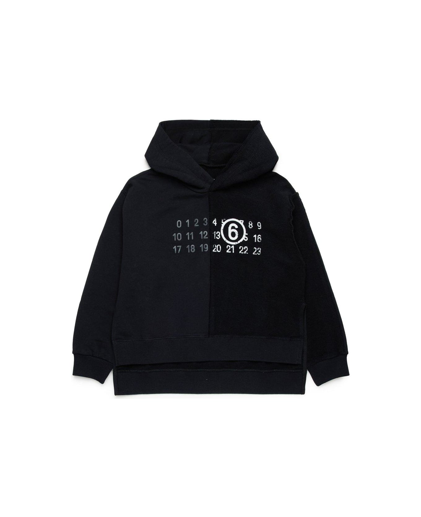 MM6 Maison Margiela Logo Printed Hoodie - Black