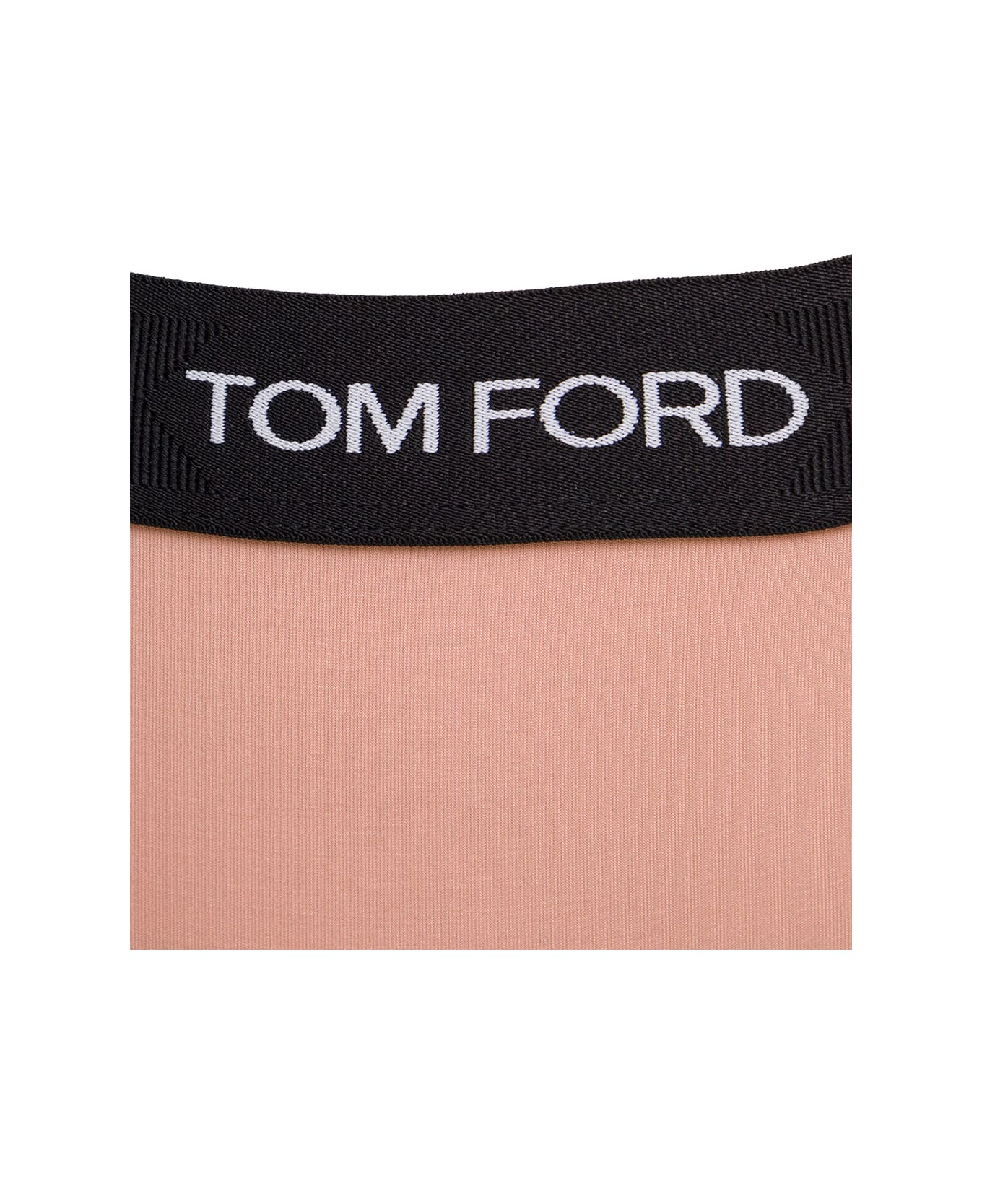 Tom Ford 'signature Boy Short' Beige Briefs With Logo Waistband In Stretch-jersey Woman - Pink