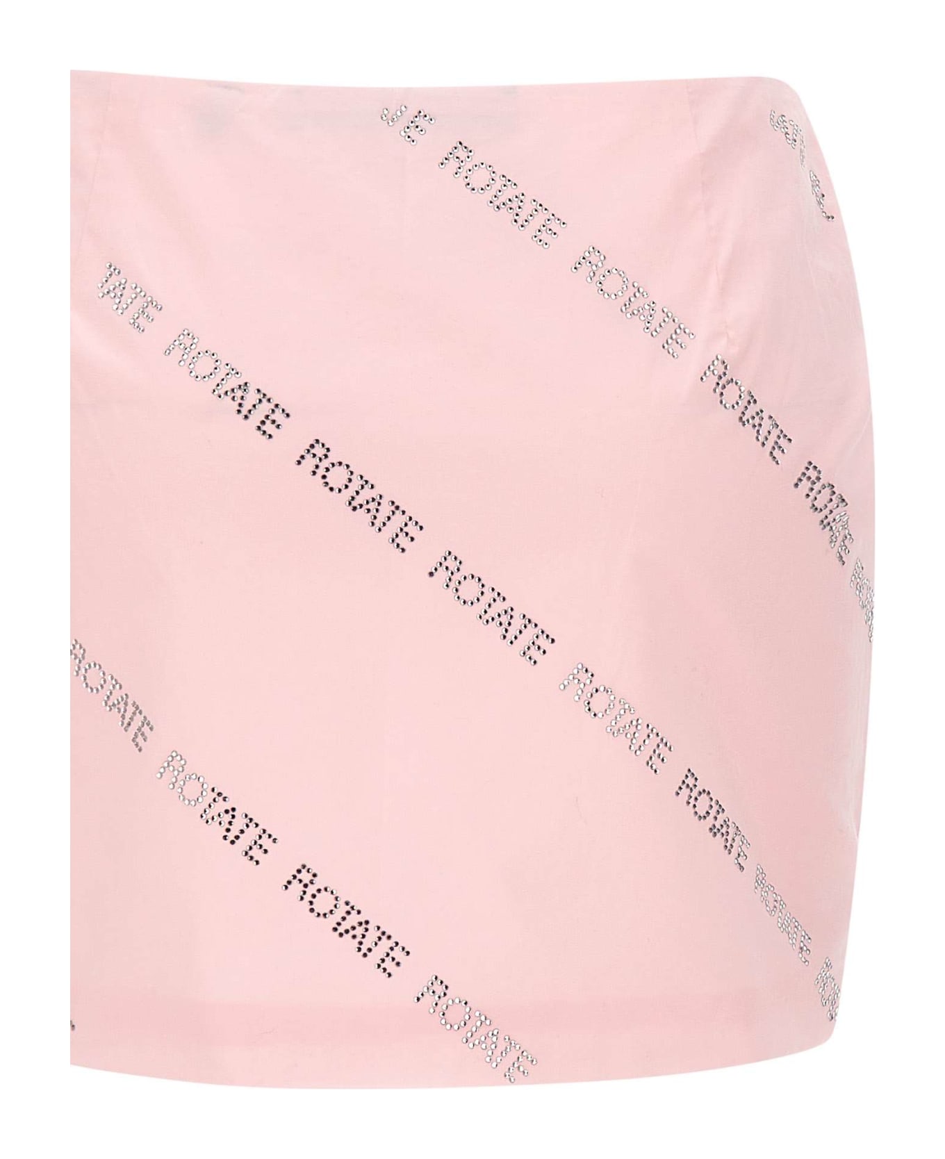 Rotate by Birger Christensen 'crystal Poplin' Cotton Poplin Miniskirt - Rosa