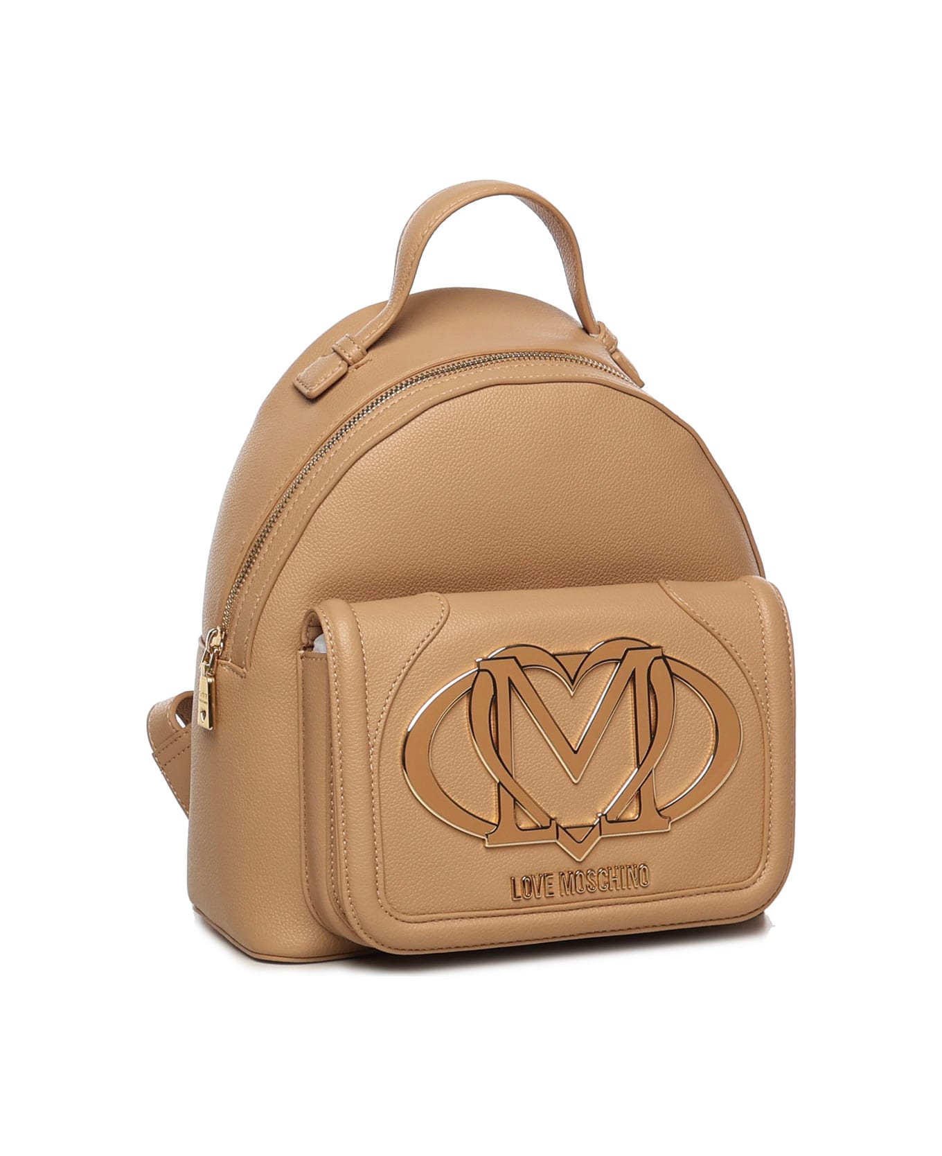 Love Moschino Backpack With Large Logo - Beige