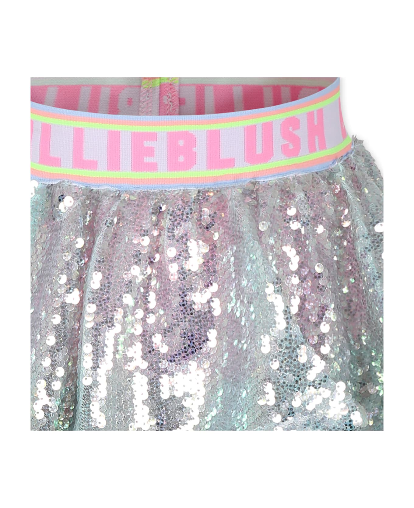 Billieblush Silver Skirt For Girl With Logo - Silver