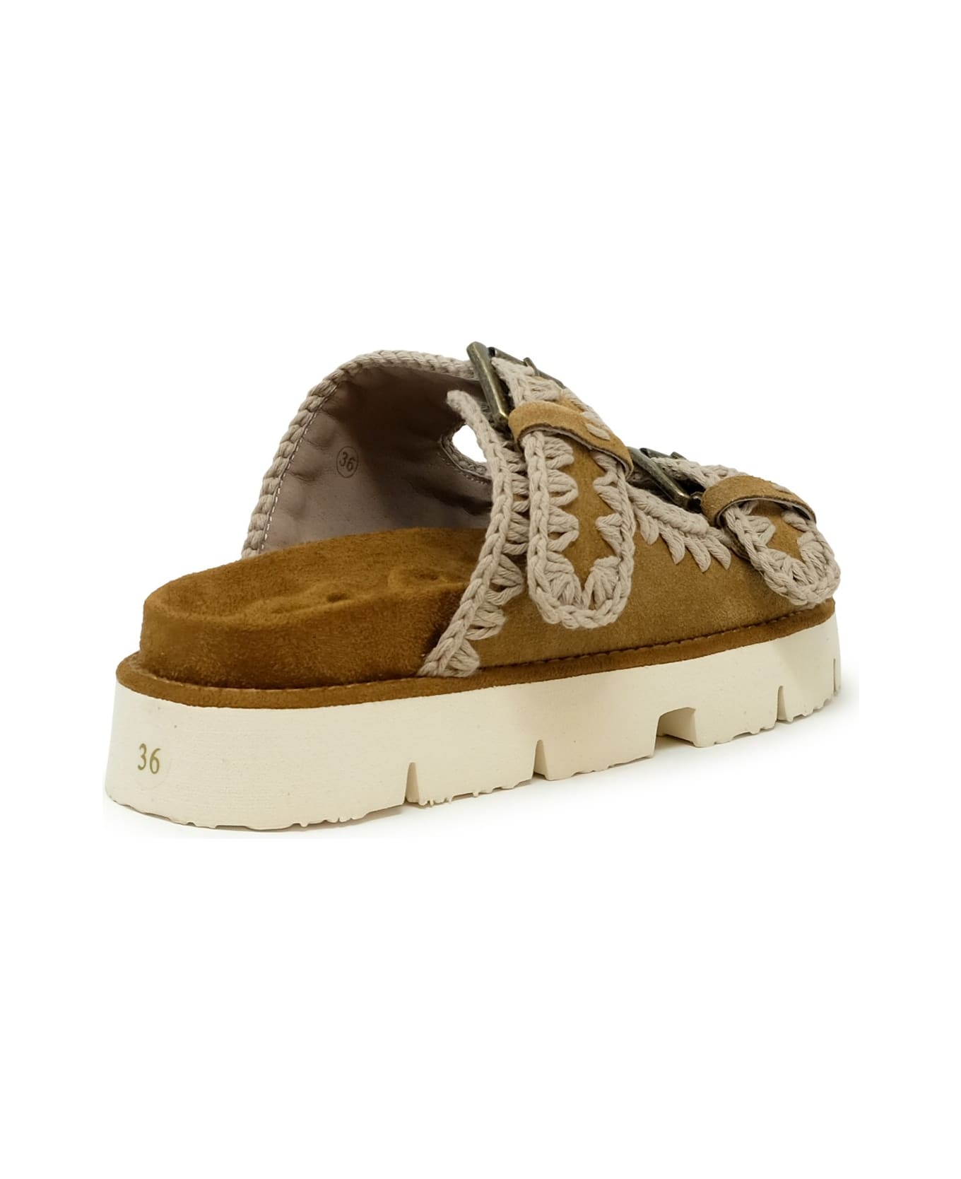 Mou Suede Bio Two Buckle Sandals - COGNAC サンダル