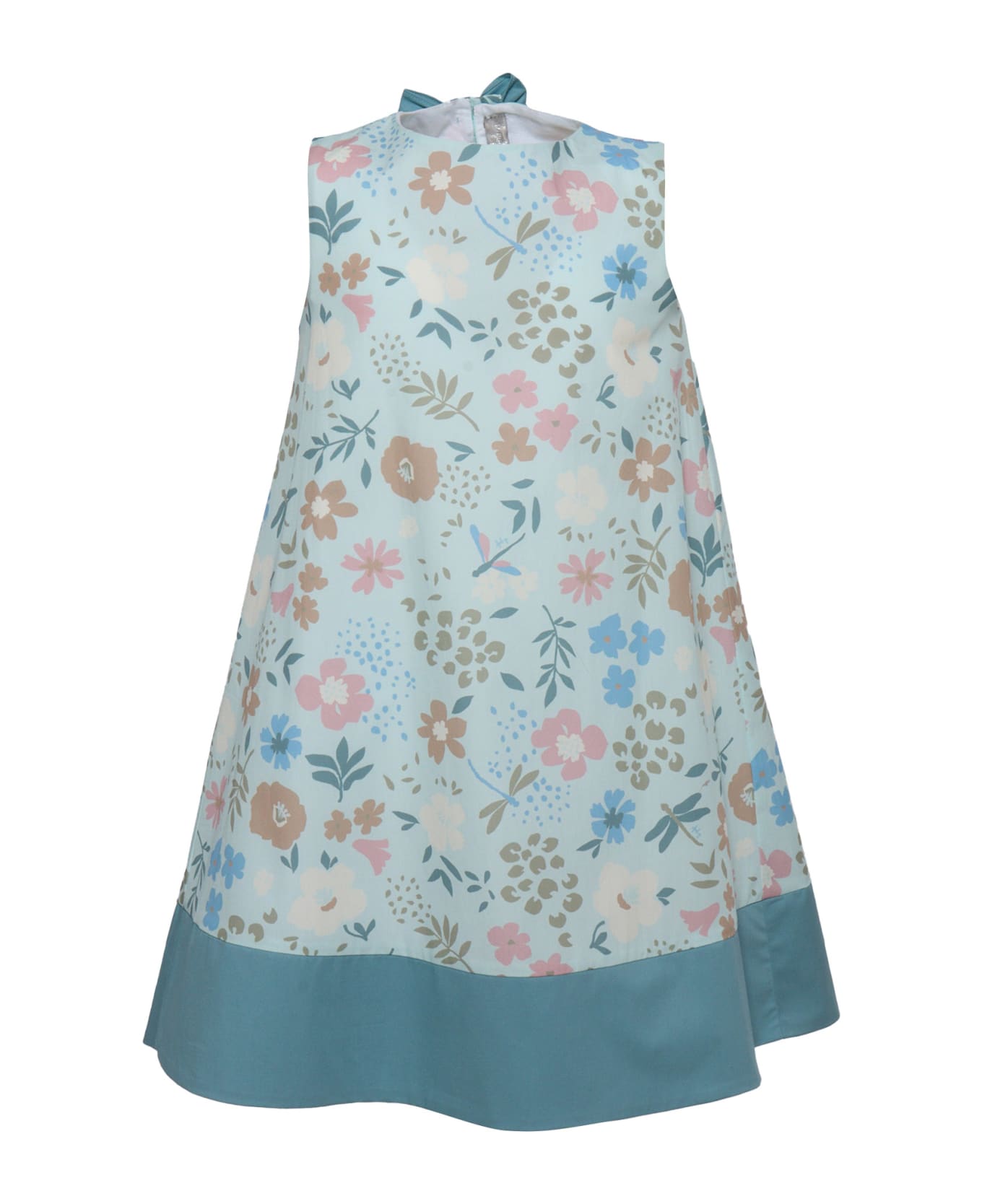 Il Gufo Floral Sleeveless Dress - LIGHT BLUE