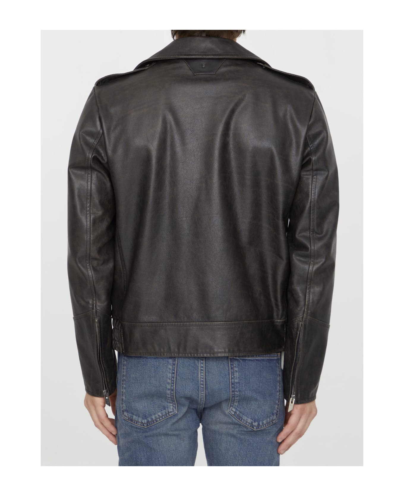 Salvatore grandioso Santoro Black Leather Jacket - BLACK