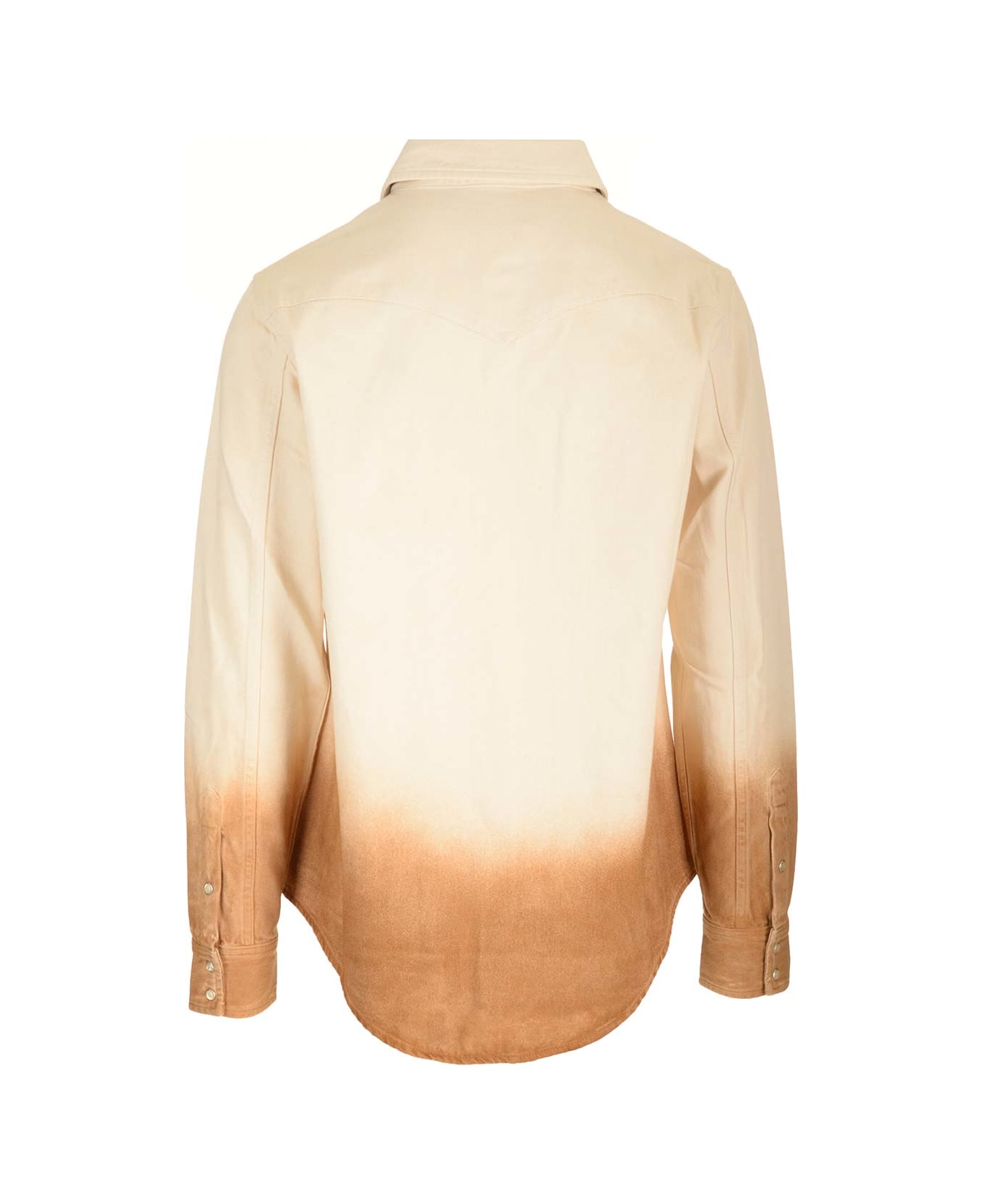 Alanui Denim Overshirt With Dip-dye Effect - NEUTRALS/BROWN