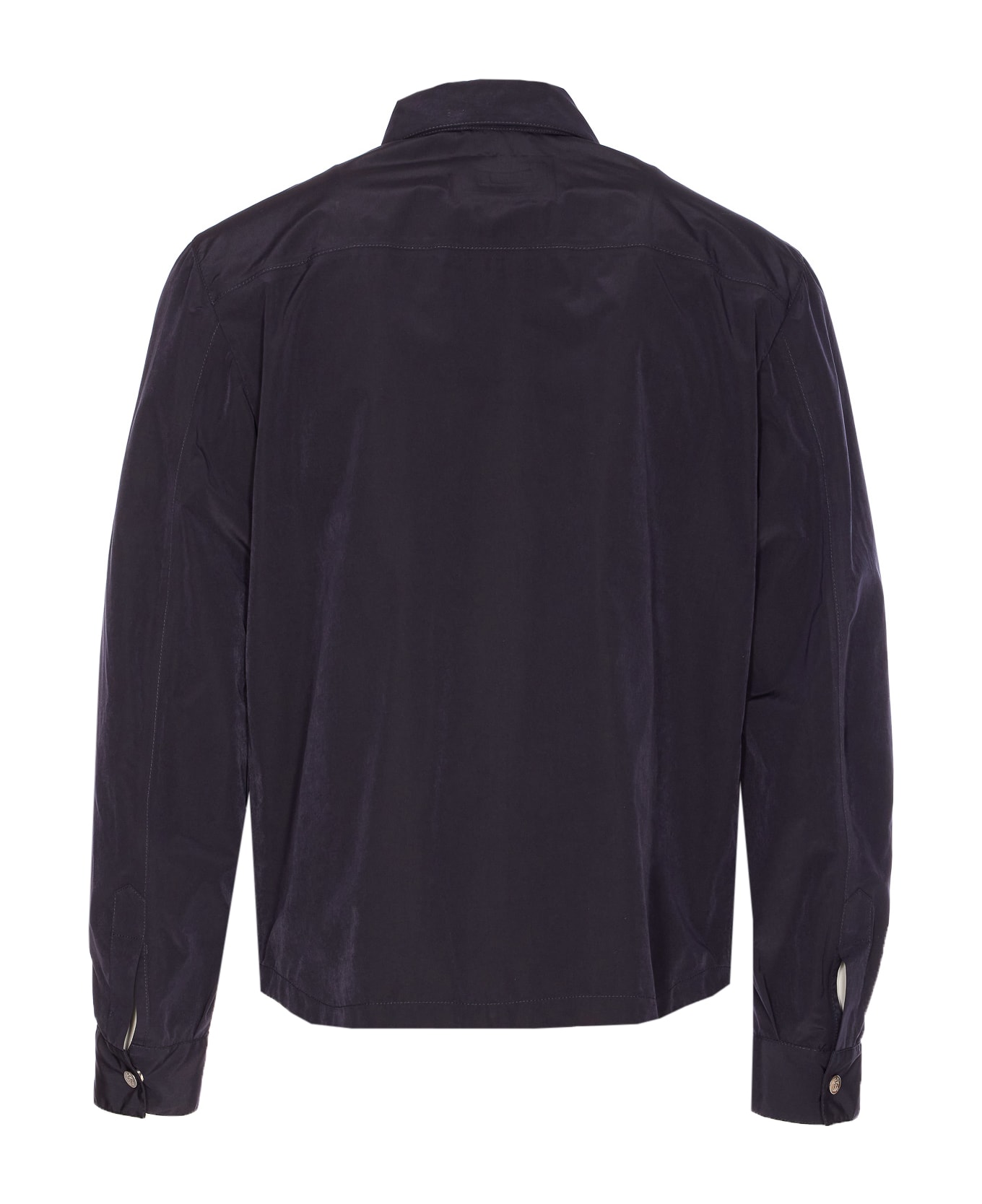 Brunello Cucinelli Shirt Jacket With Logo Buttons - Blue