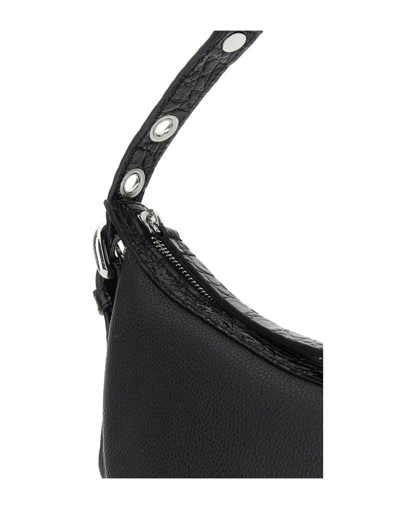 BY FAR Black Leather Gib Shoulder Bag - BLACK